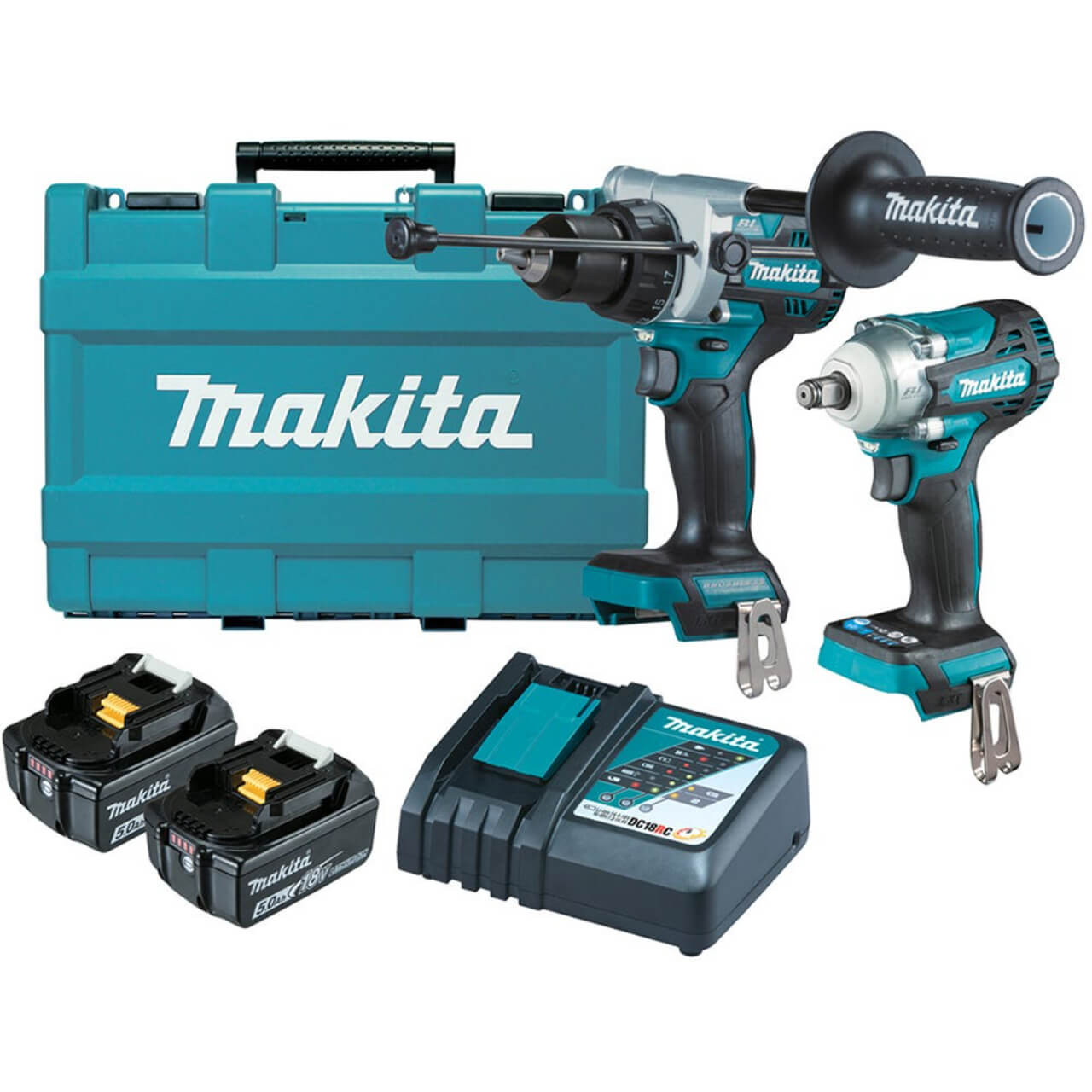 Makita 18V 5.0Ah Li-ion Cordless Brushless 2pce Combo Kit DHP486Z, DTW300Z
