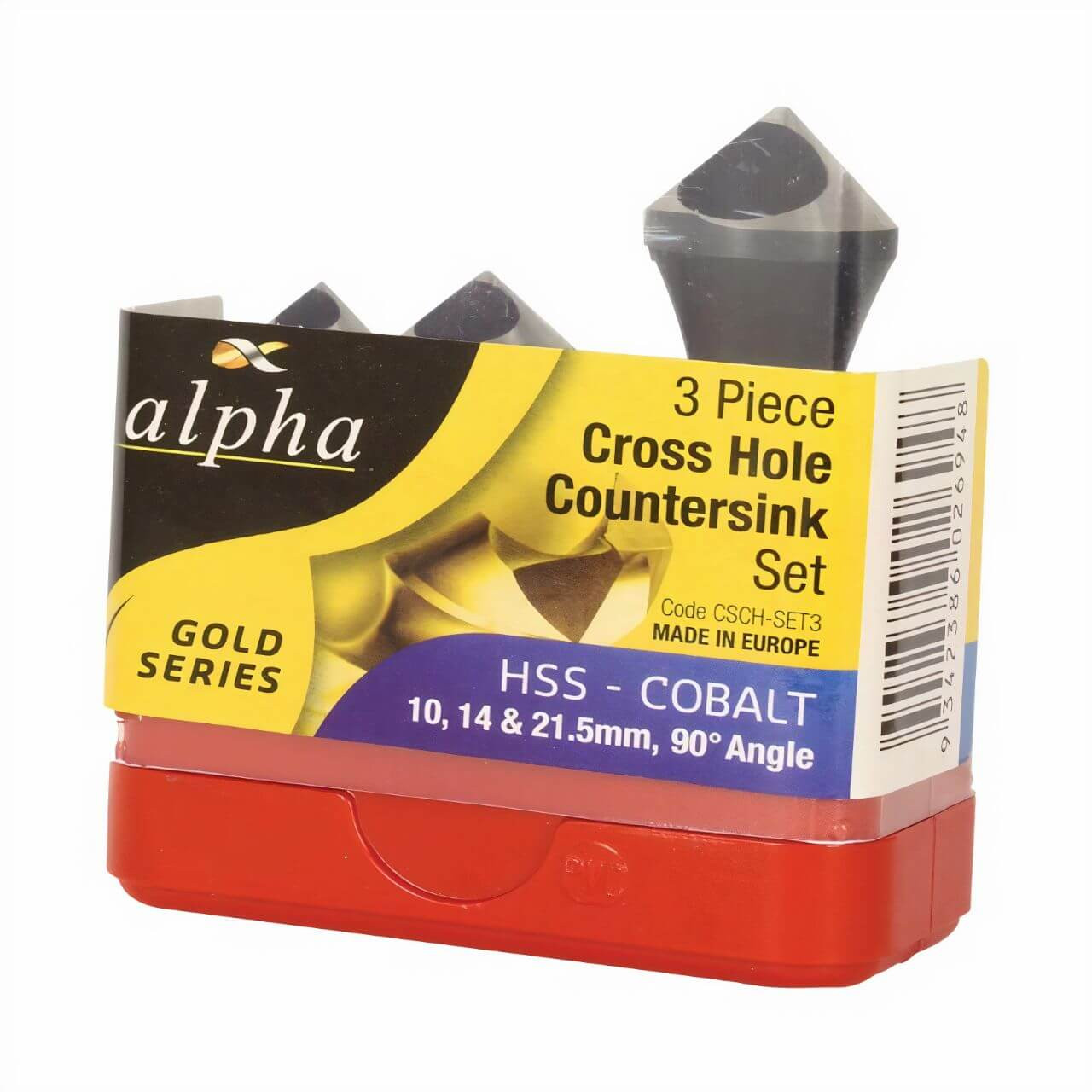 Alpha Hole Countersink Drill Bit Set 3pc