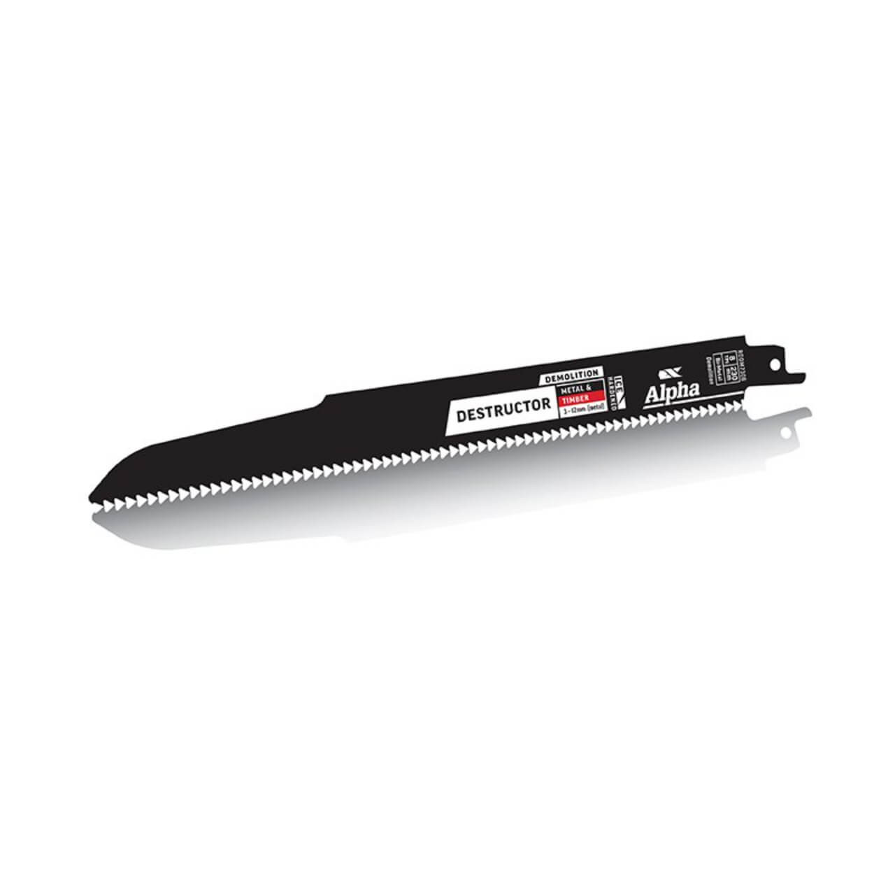 Alpha 230mm 8tpi Destructor Demolition Metal & Timber Reciprocating Saw Blade 2pk