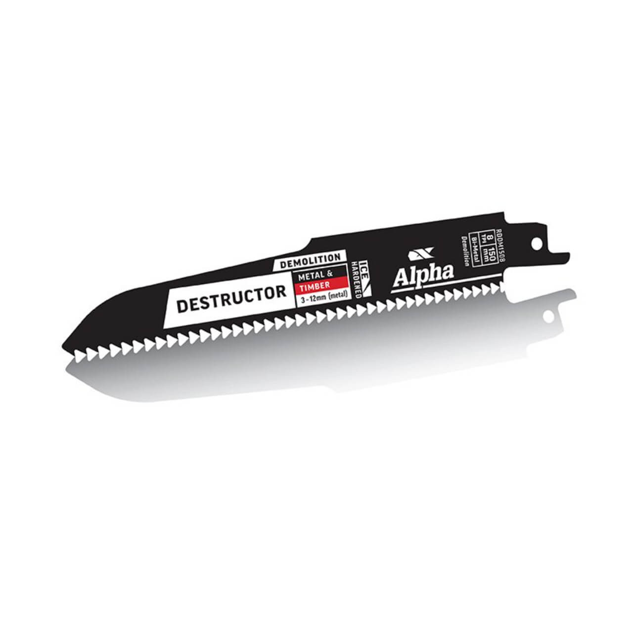 Alpha 150mm 8tpi Destructor Demolition Metal & Timber Reciprocating Saw Blade 5pk