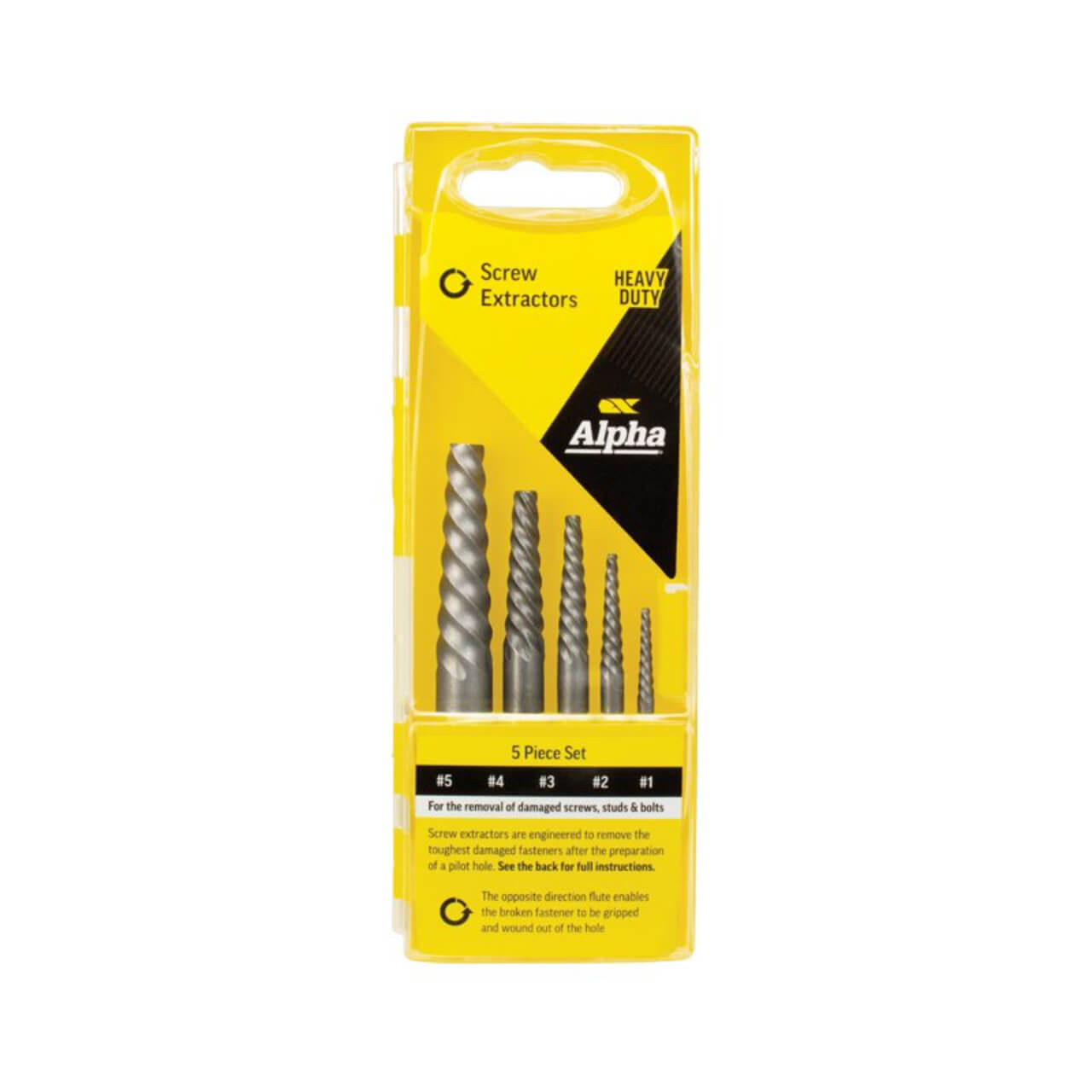 Alpha Screw Extractor Set No. 1-5 5pce