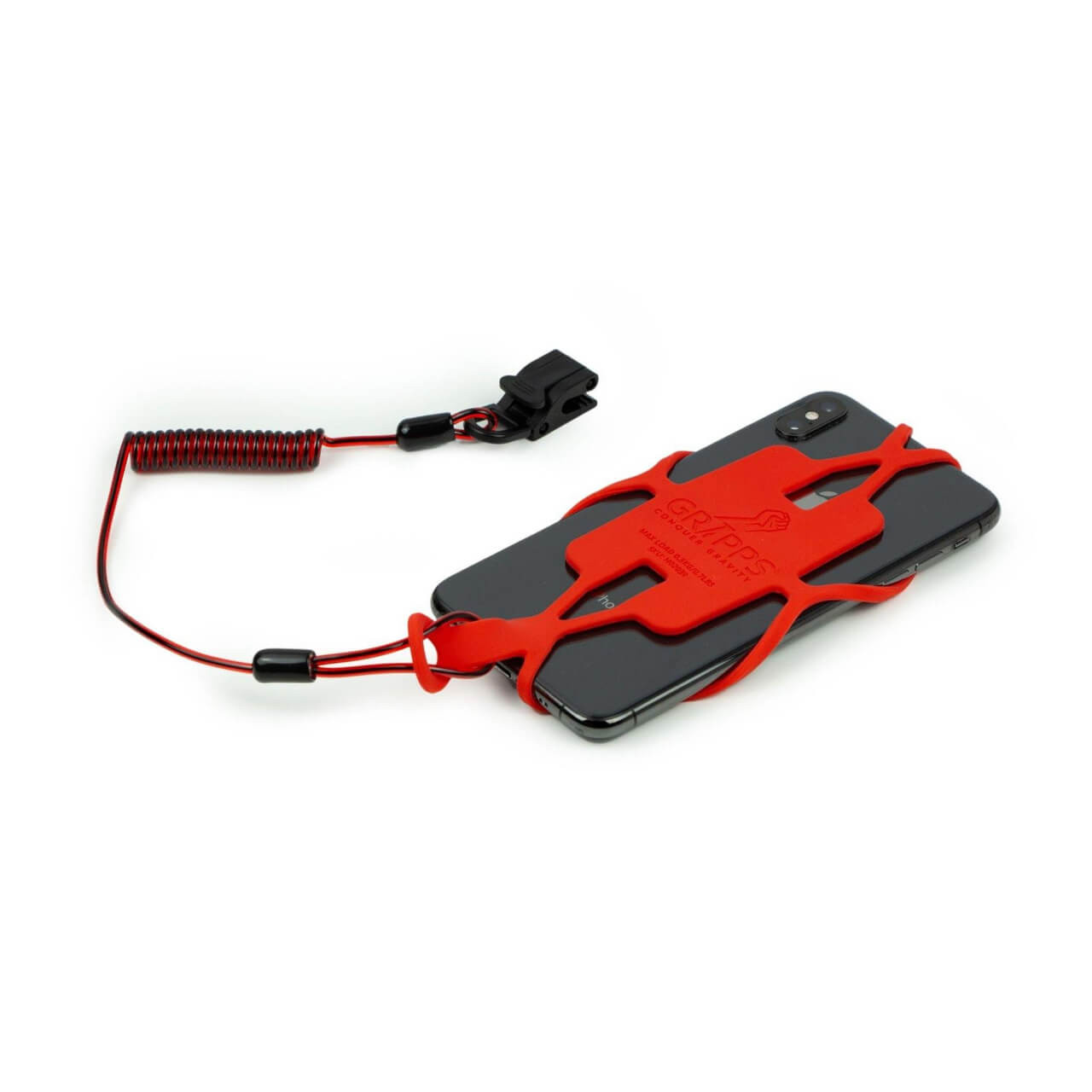 GRIPPS Phone Gripper with Coil Tether (Non-Conductive) 0.3kg Max Load