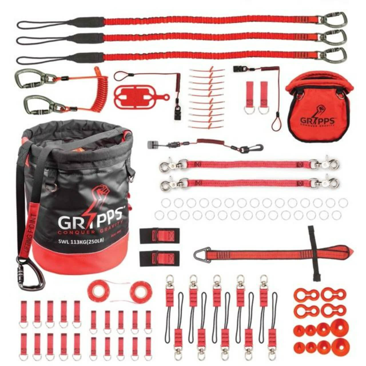 GRIPPS 40 Tool Tether Kit With Bull Bag and Bolt-Safe Pouch