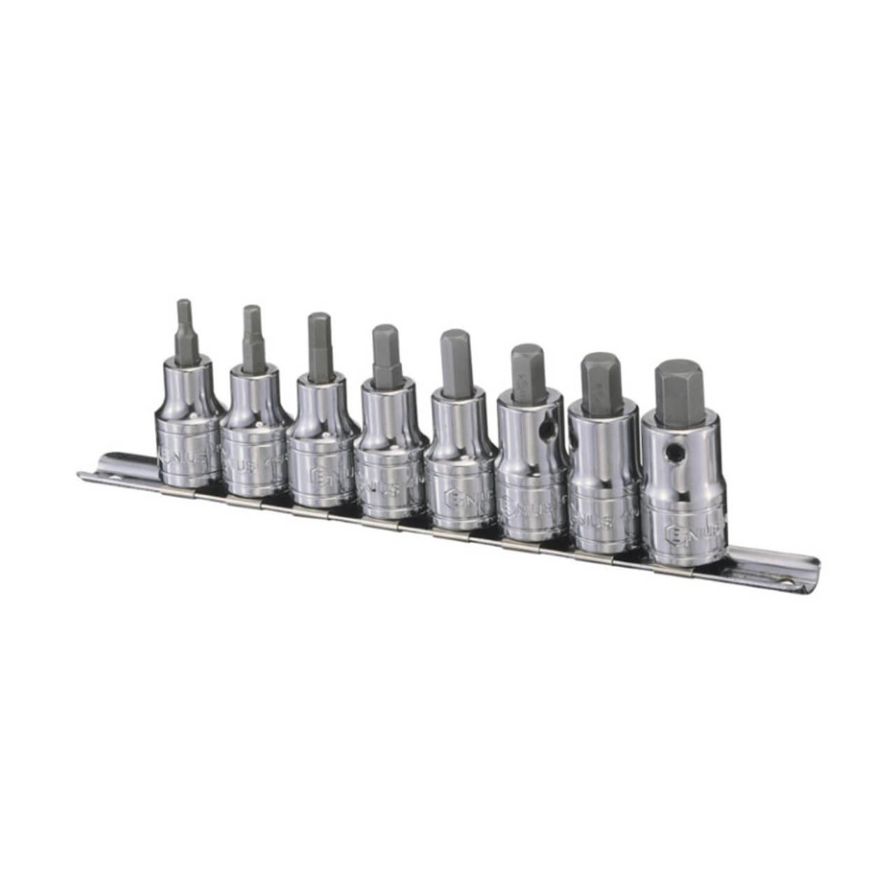 Genius 1/2 Dr Metric Hex Bit Socket Set Metric 8pce