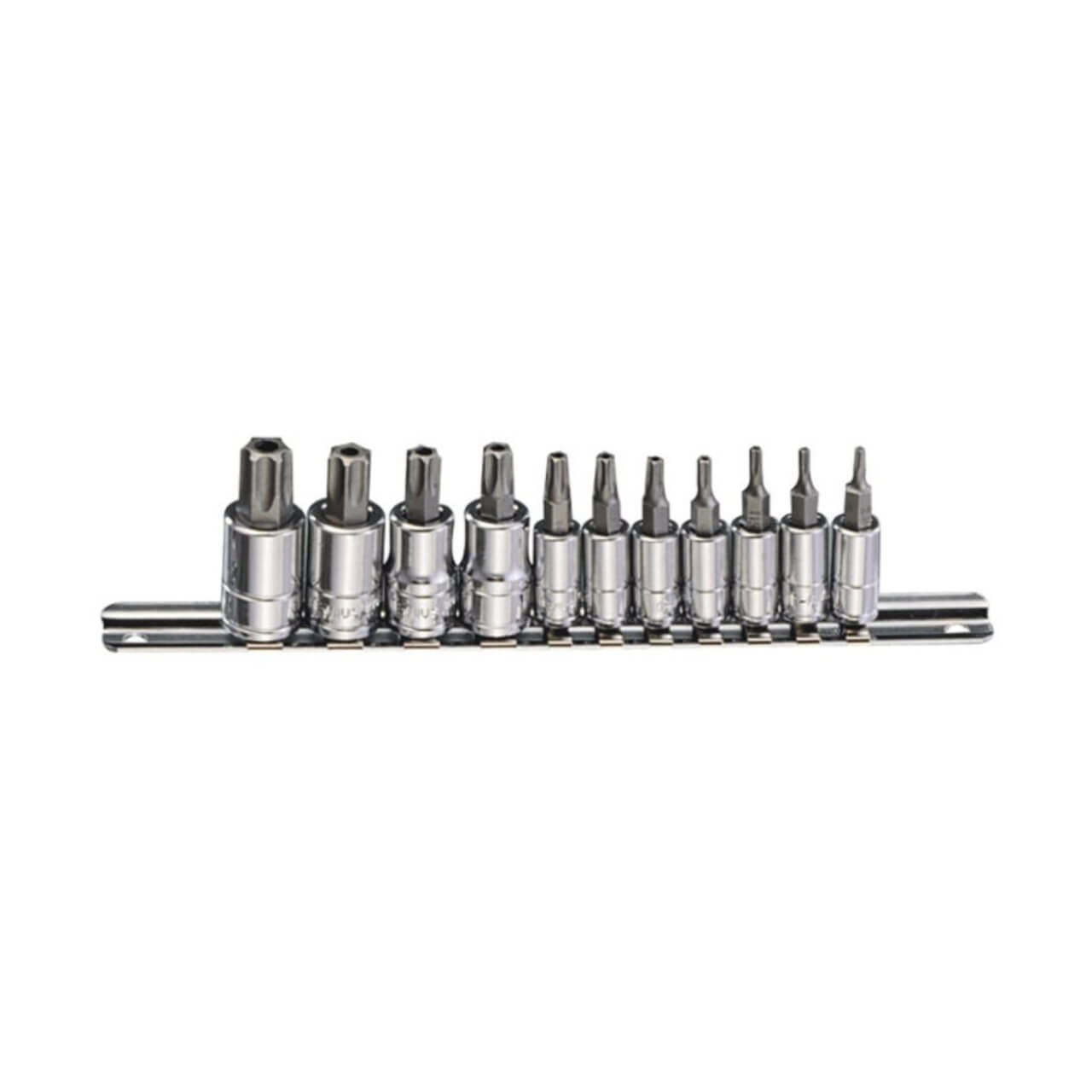 Genius 1/4 & 3/8 Dr Pentacle Bit Socket Set 11pce