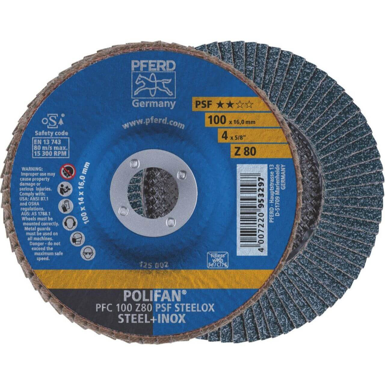 Pferd PFC 100mm 80g Zirc Flap Disc
