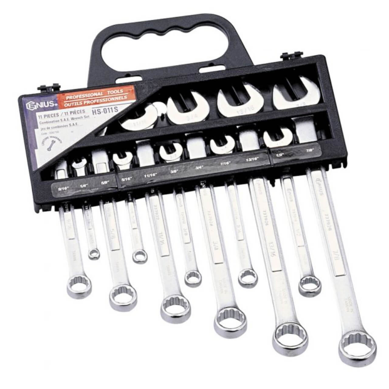 Genius 1/4-7/8 Combination ROE Spanner Set Imperial 11pce