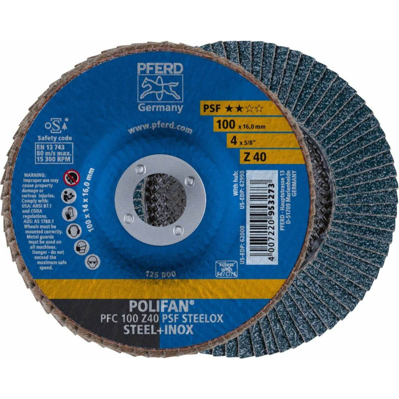 Pferd PFC 100mm 40g Zirc Flap Disc