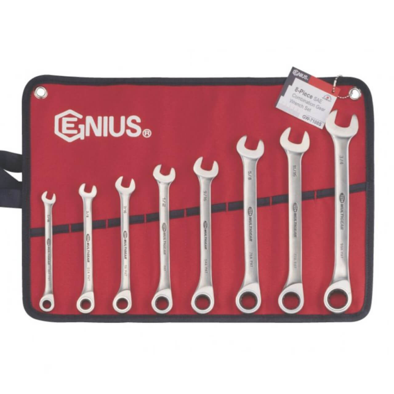 Genius 5/16-3/4 Combination S/Steel Geared Spanner Set Imperial 8pce Genius 5/16-3/4 Combination S/Steel Geared Spanner Set Imperial 8pce