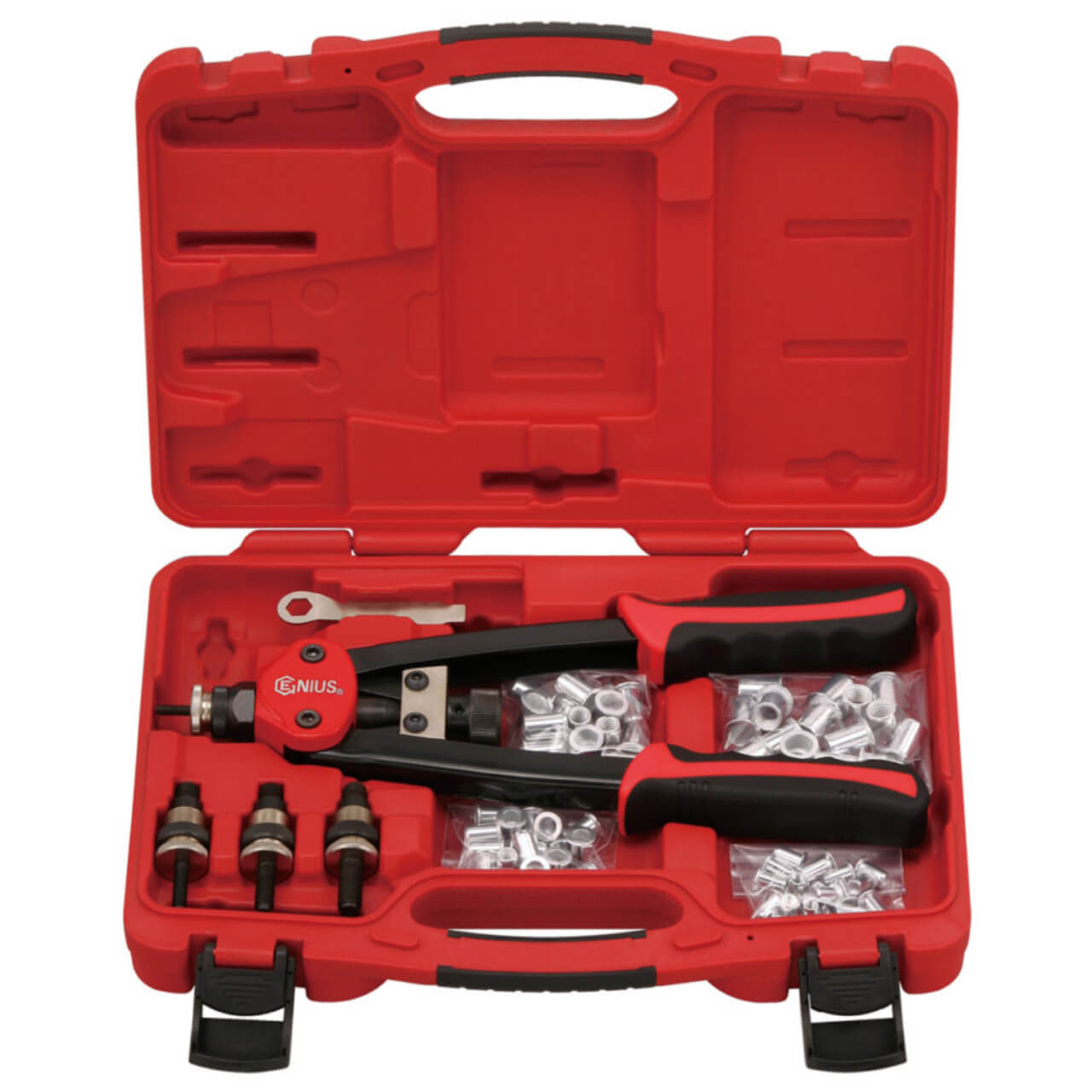 Genius Effortless Industrial Hand Nut Riveter Set With 80 Nut Inserts