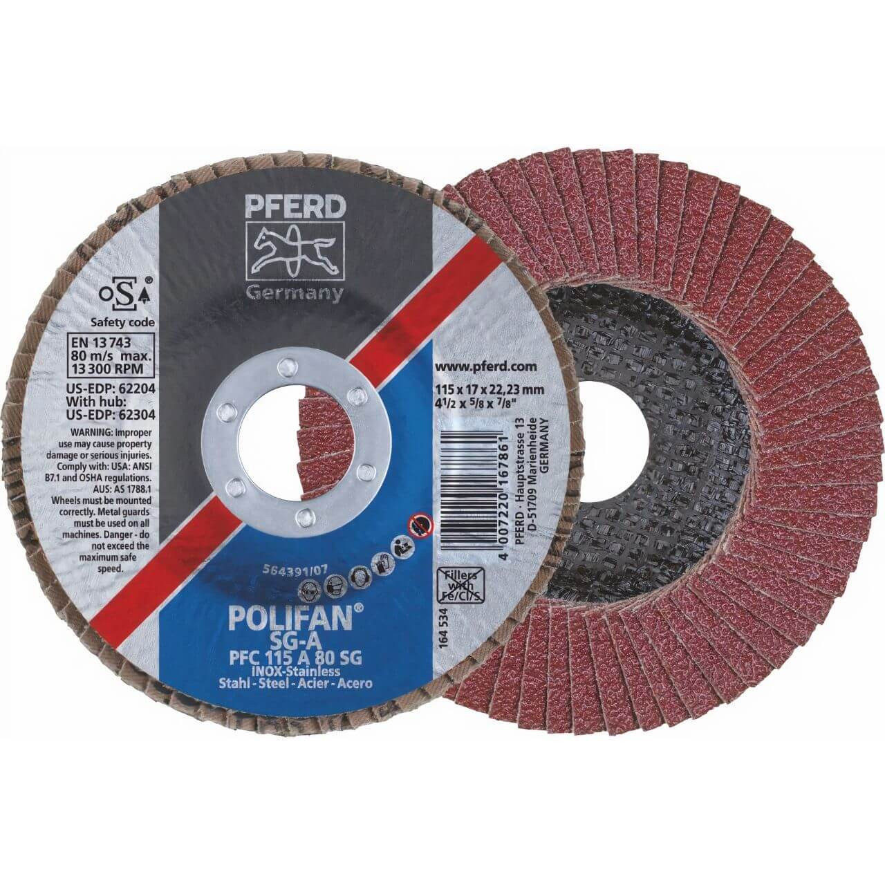 Pferd PFF 100mm 80g SG Alox Flap Disc Flat