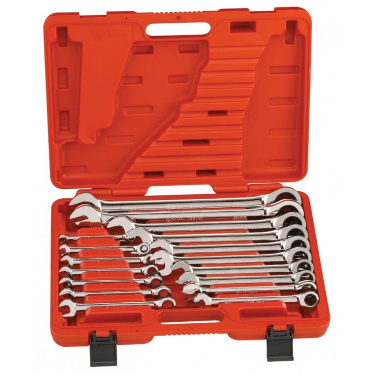 Genius 8-32mm Combination Ratcheting Spanner Set Metric 17pce