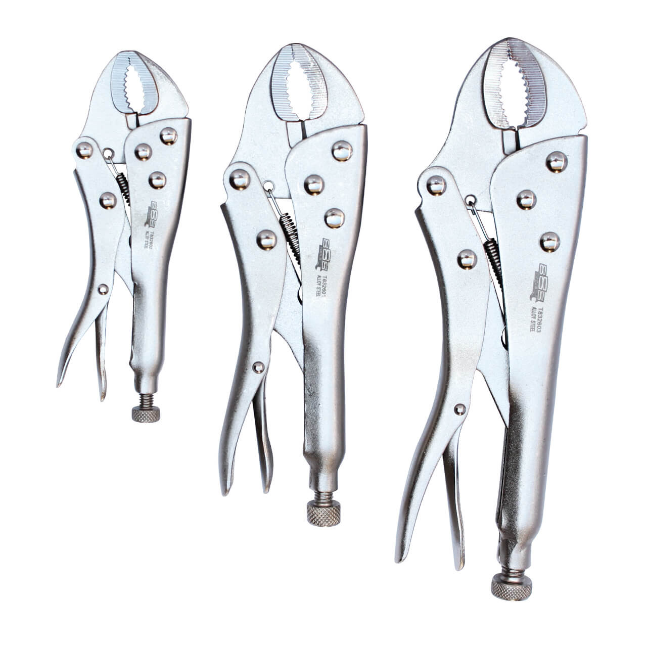 888 Tools Curved Jaw Locking Plier Set 3pce