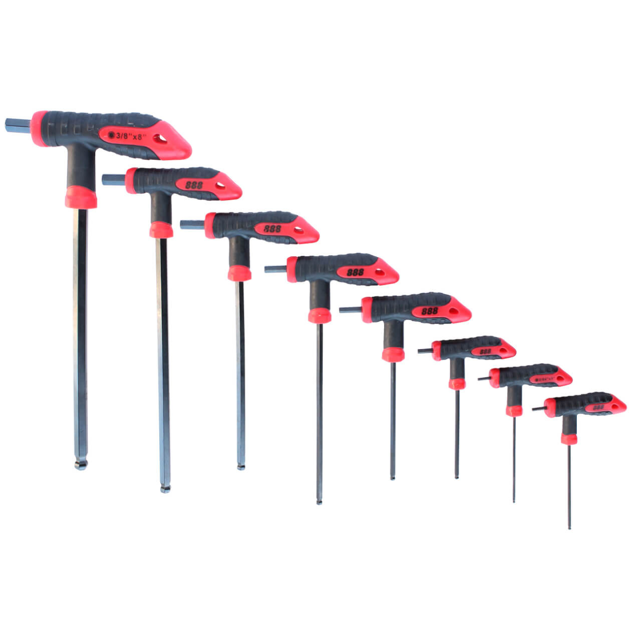 888 Tools T-Handle Hex Key Set Imperial 8pce