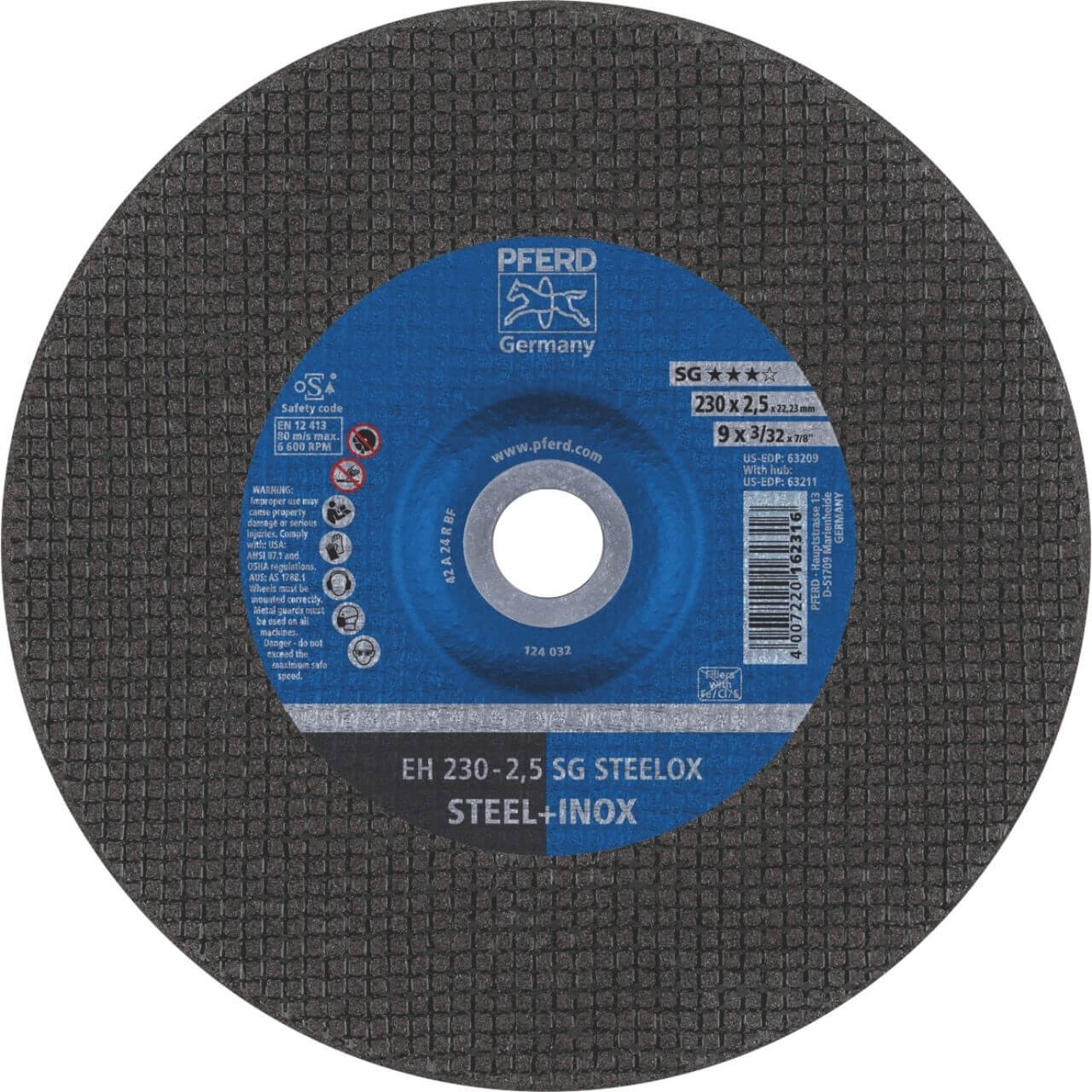 Pferd EH A24R SG Steelox 230x2.5x22 DC Cutting Disc 25/box