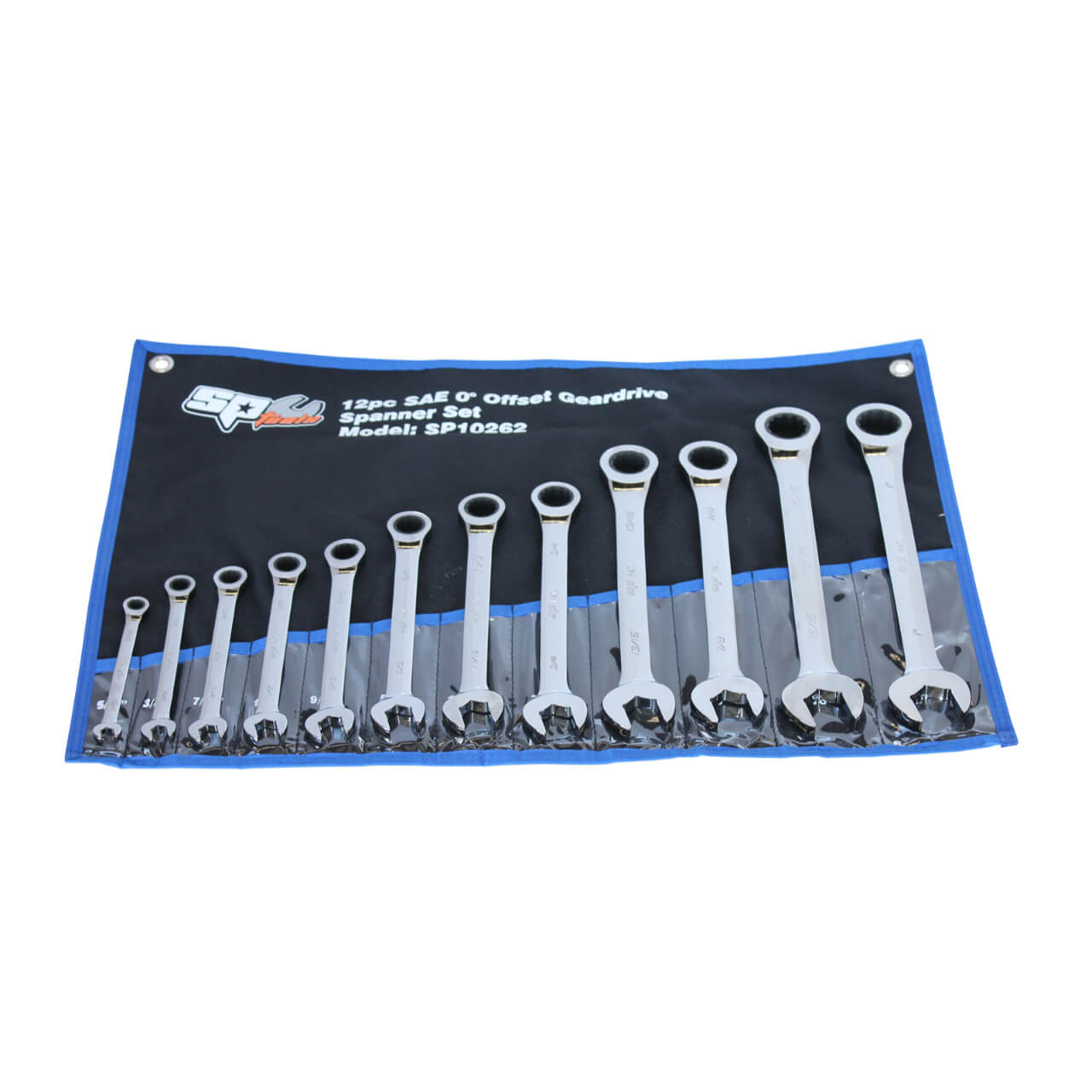 SP Tools 5/16-1” 0° Offset Geardrive ROE Spanner Set Imperial 12pce