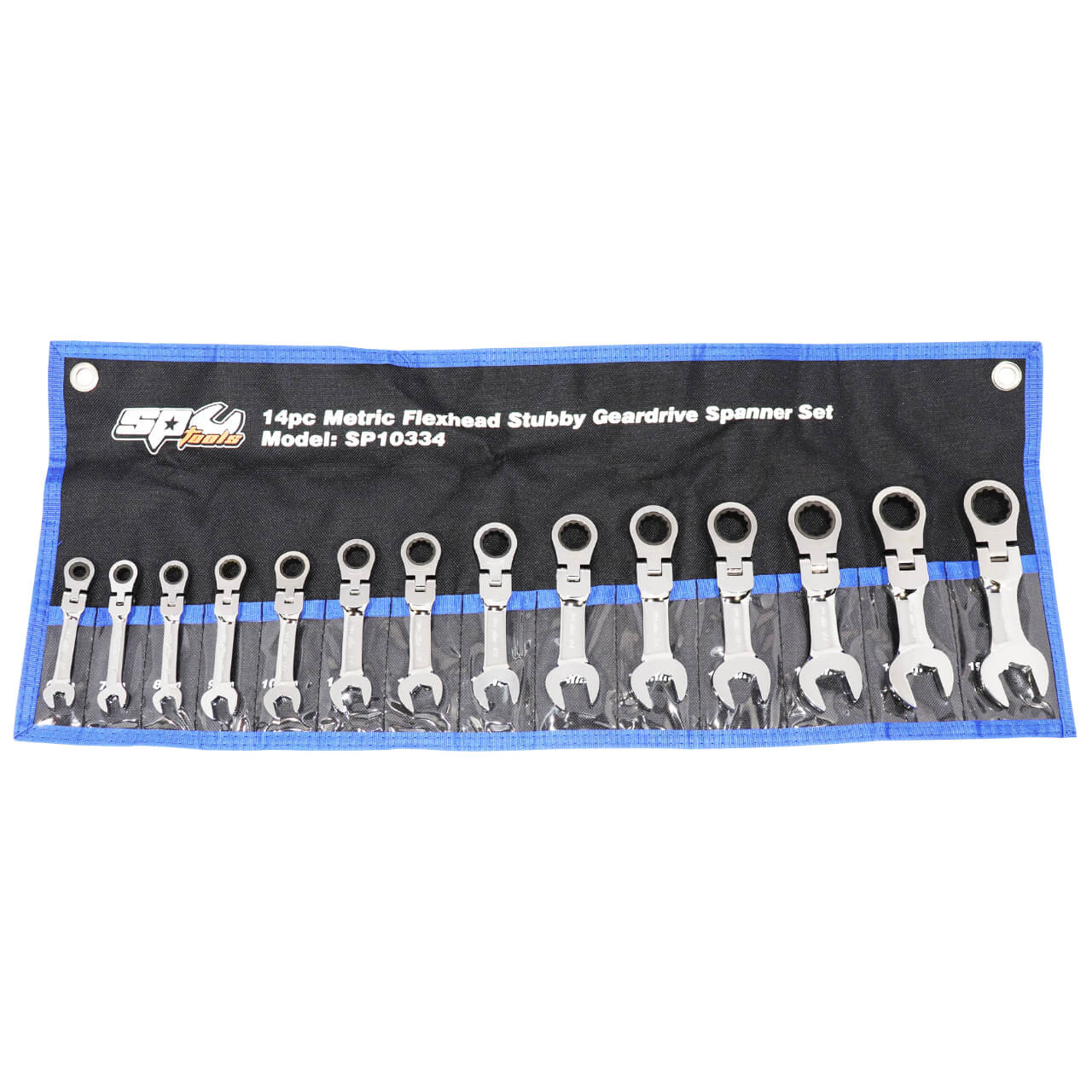 SP Tools 6-19mm Flex Head Geardrive ROE Spanner Set Metric 14pce