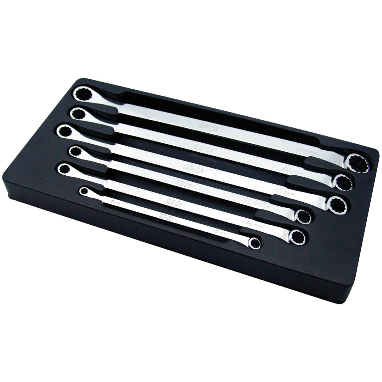 SP Tools 8-24mm 15° Offset Double Ring Long Spanner Set Metric 6pce