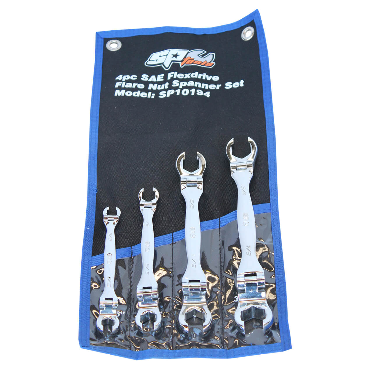 SP Tools 3/8-7/8 Flex Head Flare Nut Spanner Set Imperial 4pce
