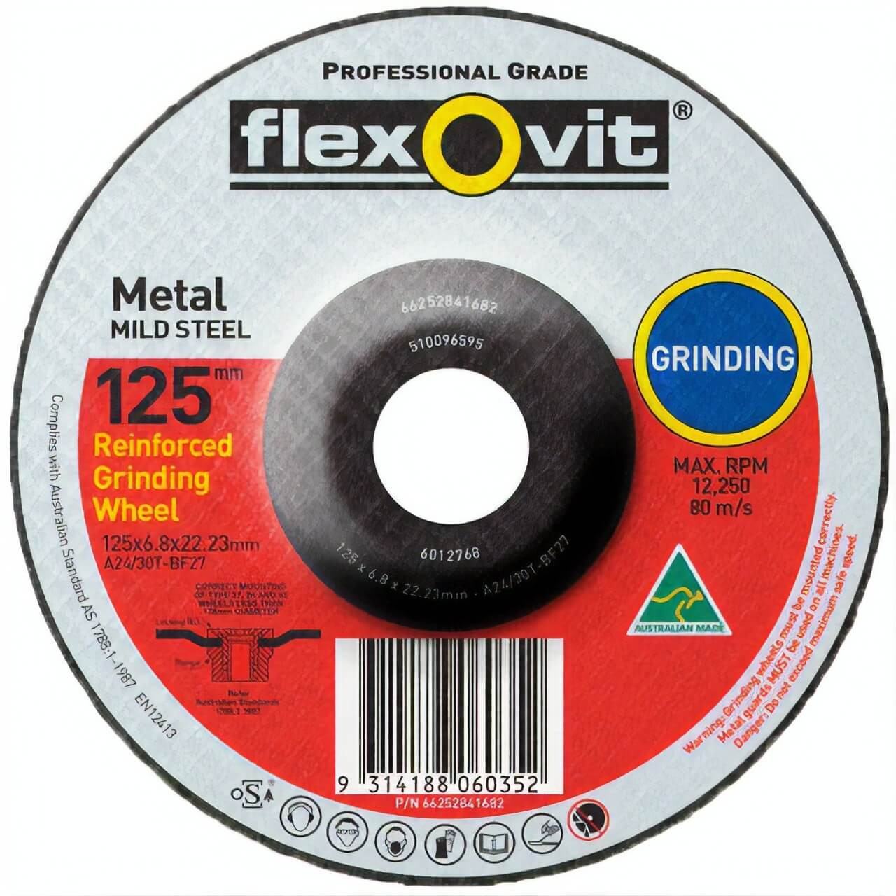Flexovit A24/30T 125x6.8x22 GP Metal Grinding Disc