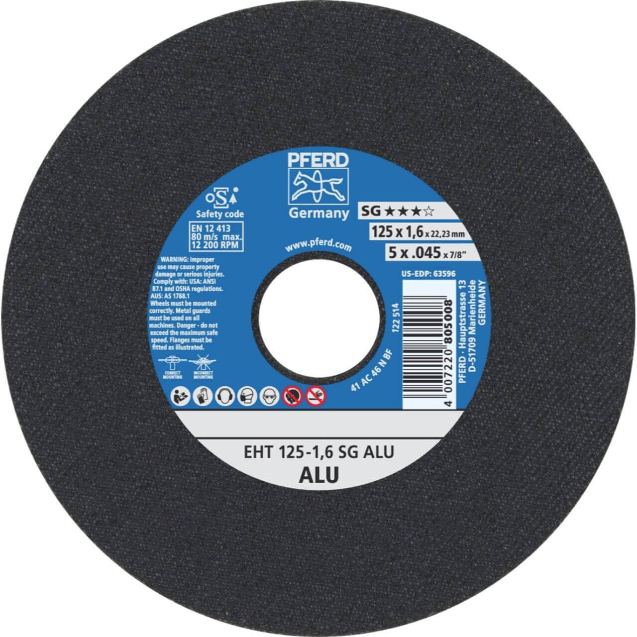 Pferd EHT A46N SG-ALU 125x1.6x22 Aluminium Cutting Disc
