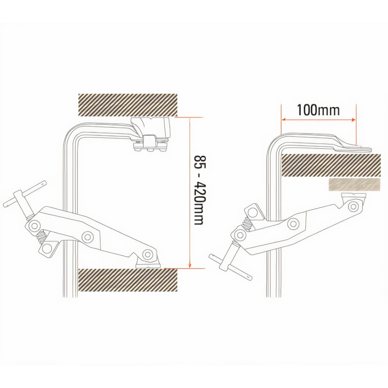 Trademaster 300 x 100mm 700kg Cantilever Clamp