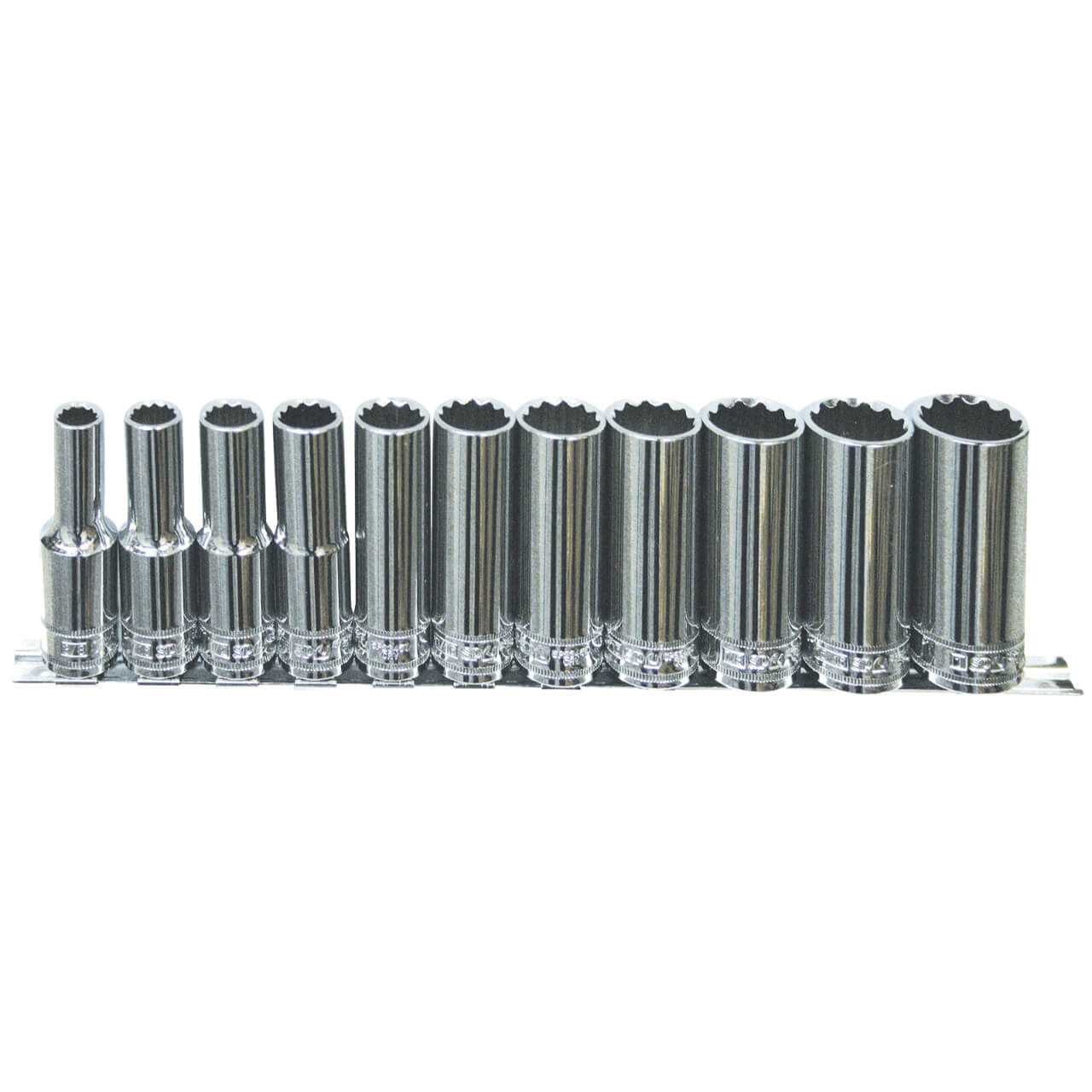 SP Tools 1/2 Dr 12pt Deep Socket Rail Set Imperial 11pce SP Tools 1/2 Dr 12pt Deep Socket Rail Set Imperial 11pce