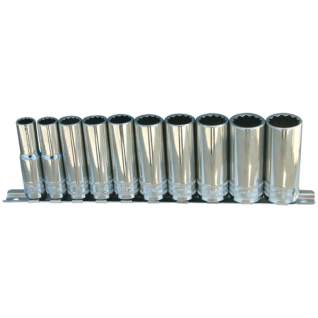SP Tools 3/8 Dr 12pt Deep Socket Rail Set Metric 10pce