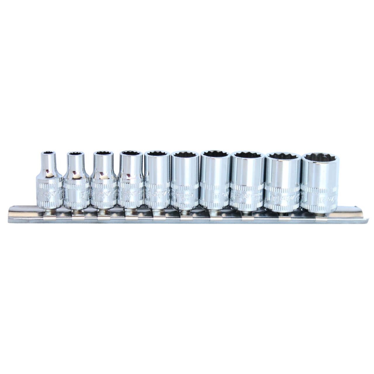 SP Tools 1/4 Dr 12pt Socket Rail Set Metric 10pce