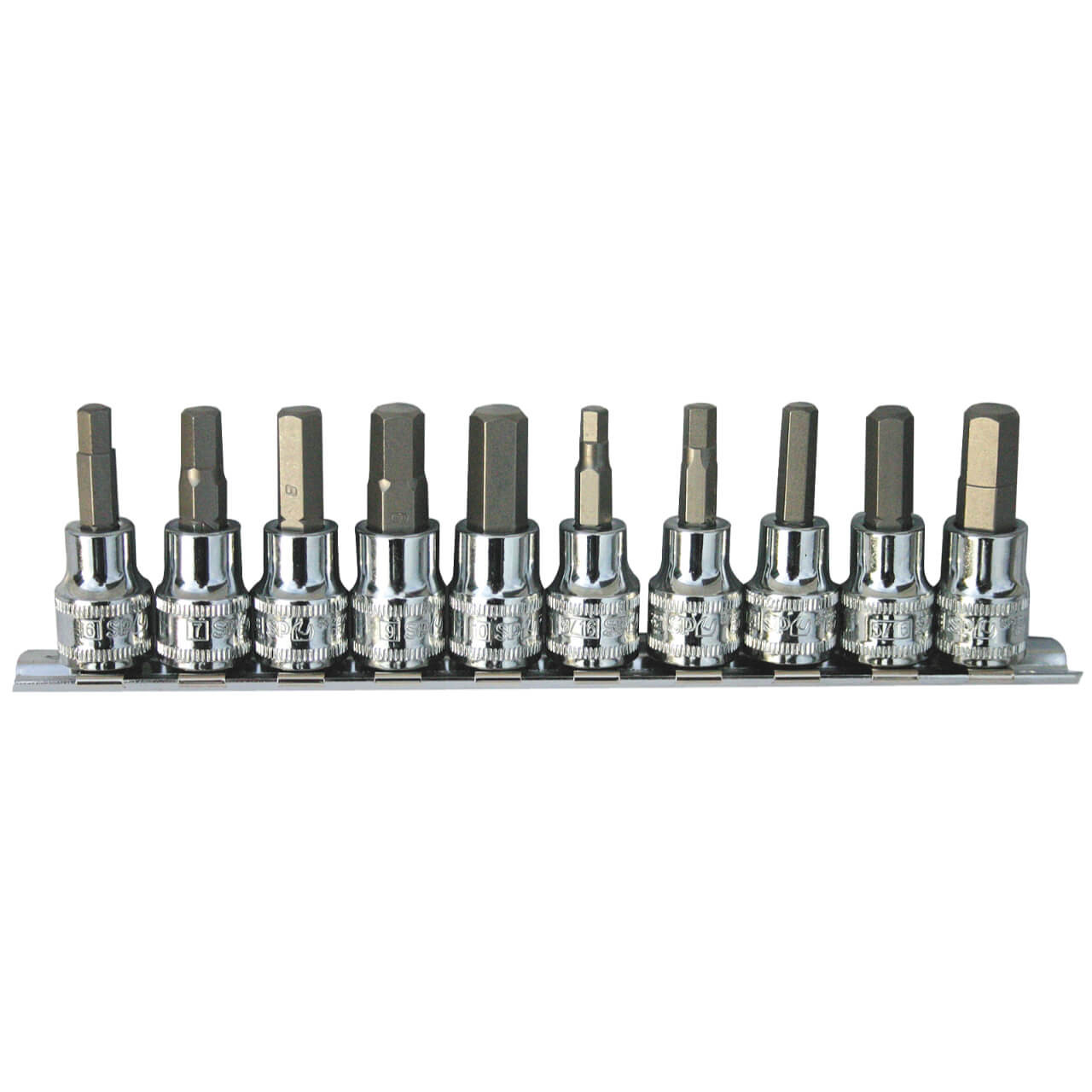 SP Tools 3/8 Dr Inhex Socket Rail Set Metric & Imperial 10pce