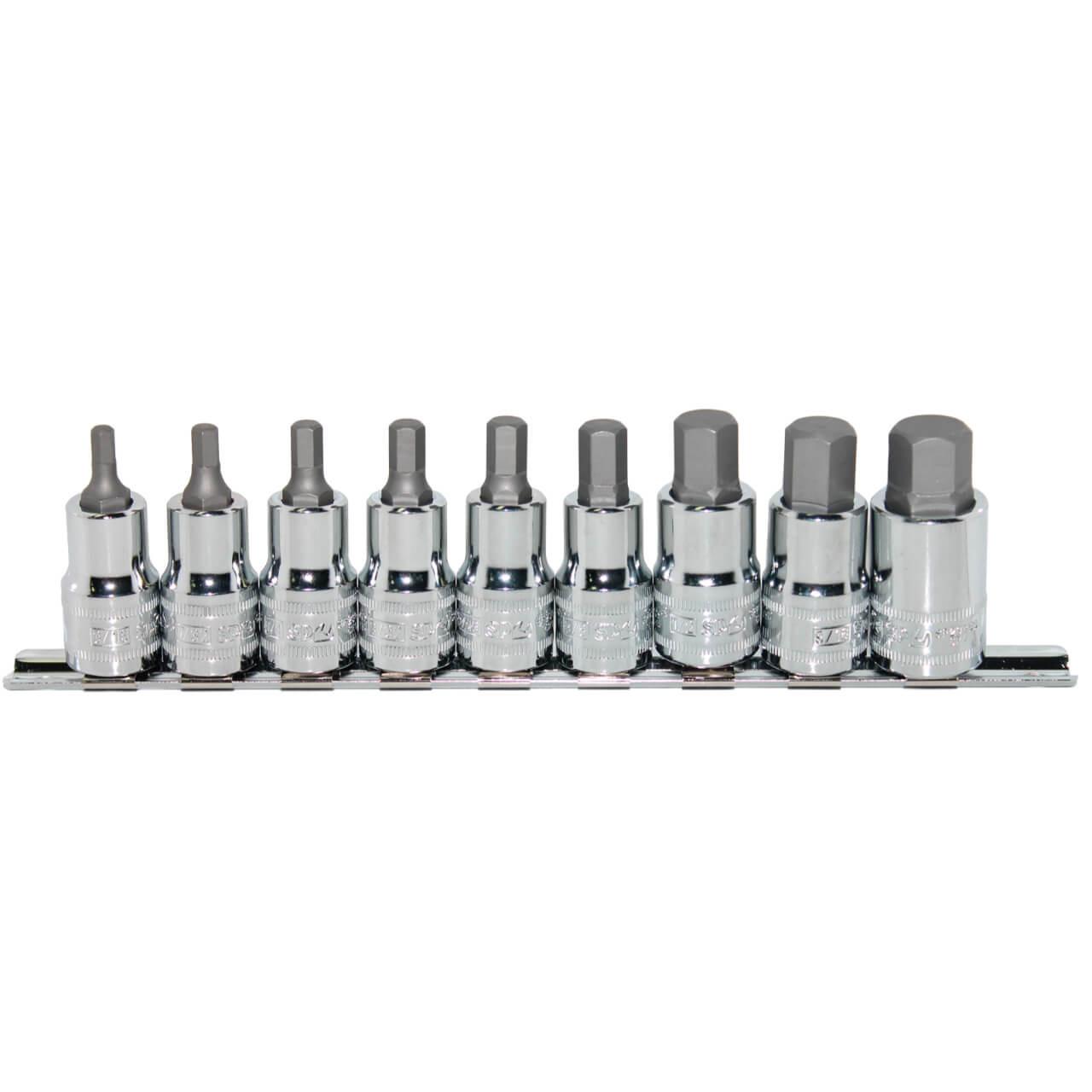 SP Tools 1/2 Dr Inhex Socket Rail Set Imperial 9pce