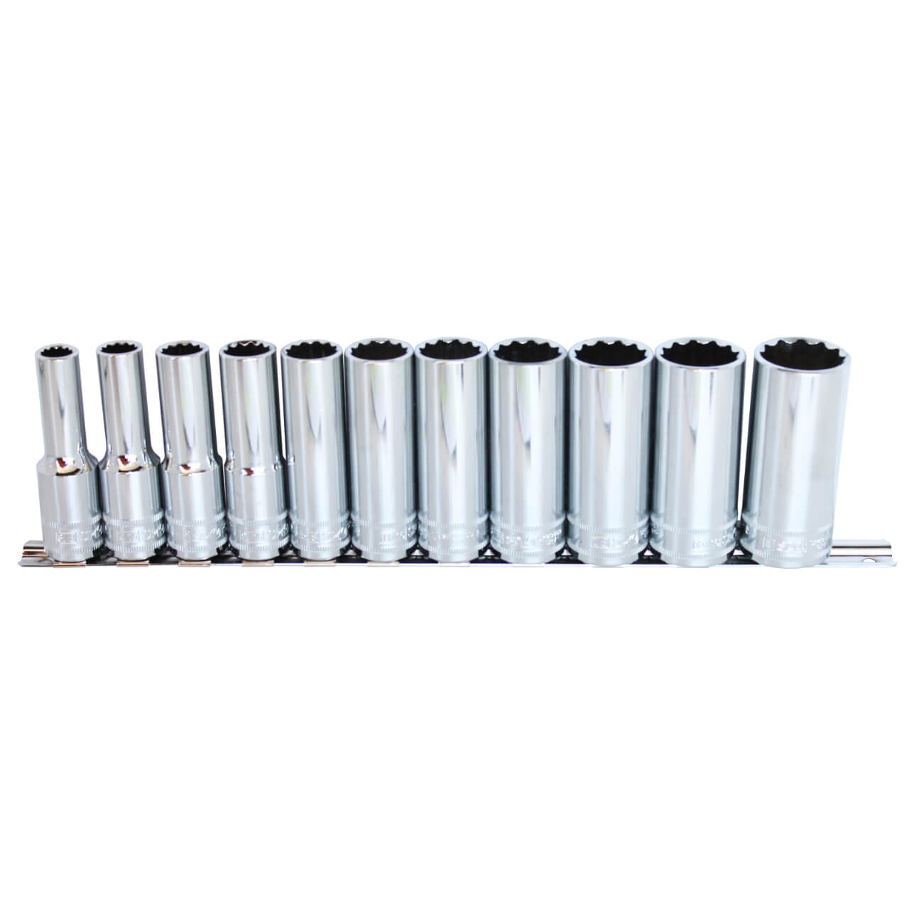 SP Tools 1/2 Dr 12pt Deep Socket Rail Set Metric 12pce