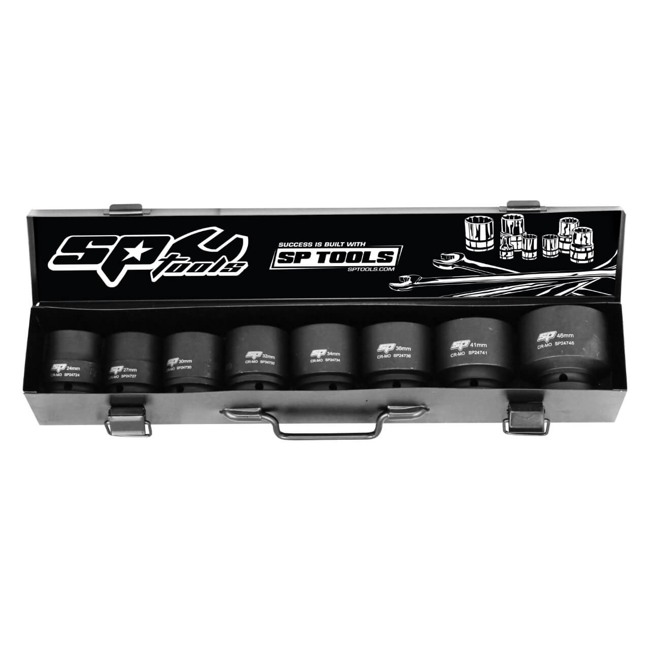 SP Tools 3/4 Dr 6pt Impact Socket Set Metric 8pce