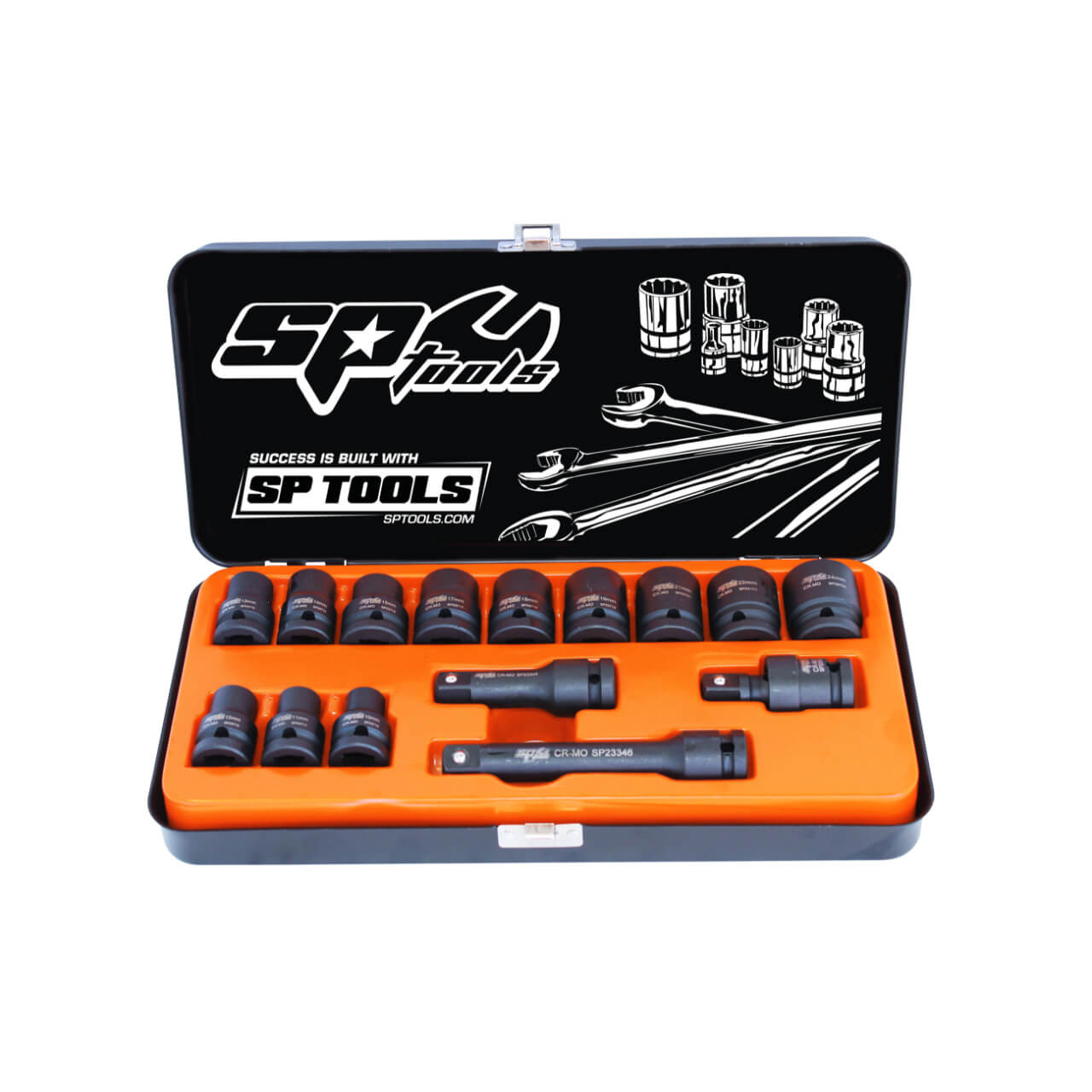 SP Tools 1/2 Dr 6pt Impact Socket Set Metric 15pce