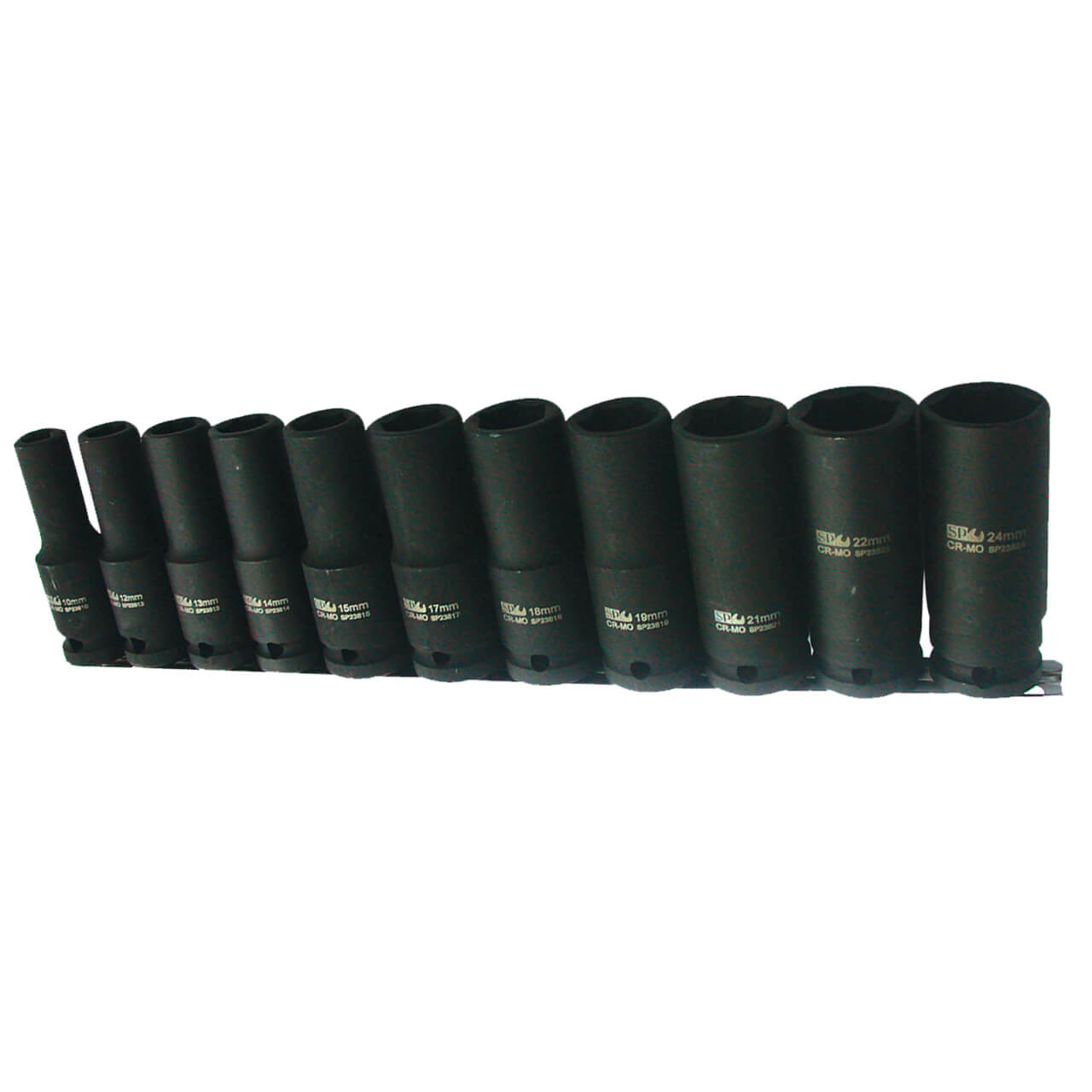 SP Tools 1/2 Dr 6pt Deep Socket Rail Set Metric 11pce