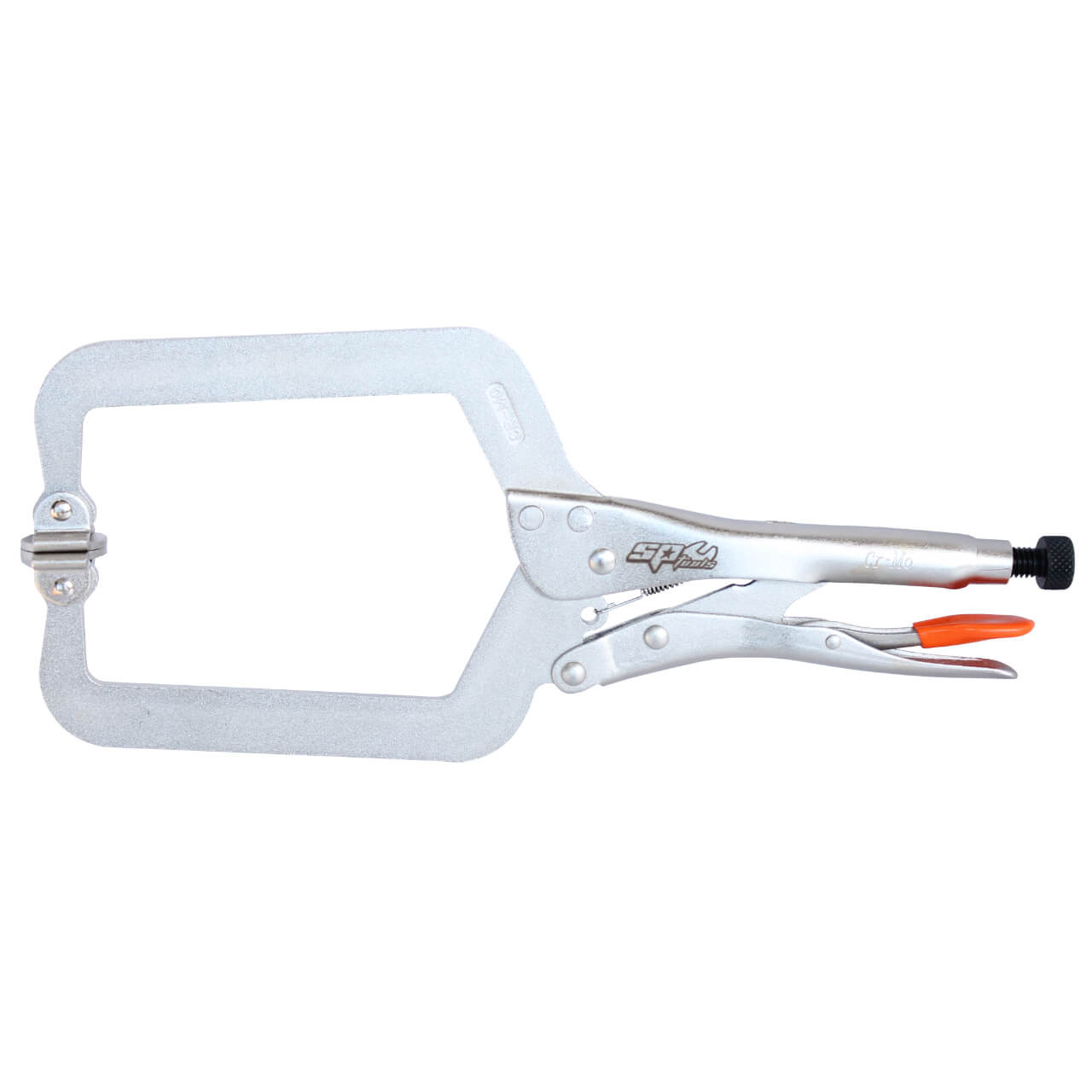 SP Tools 380mm C Clamp Deep Throat Swivel Pad Locking Pliers