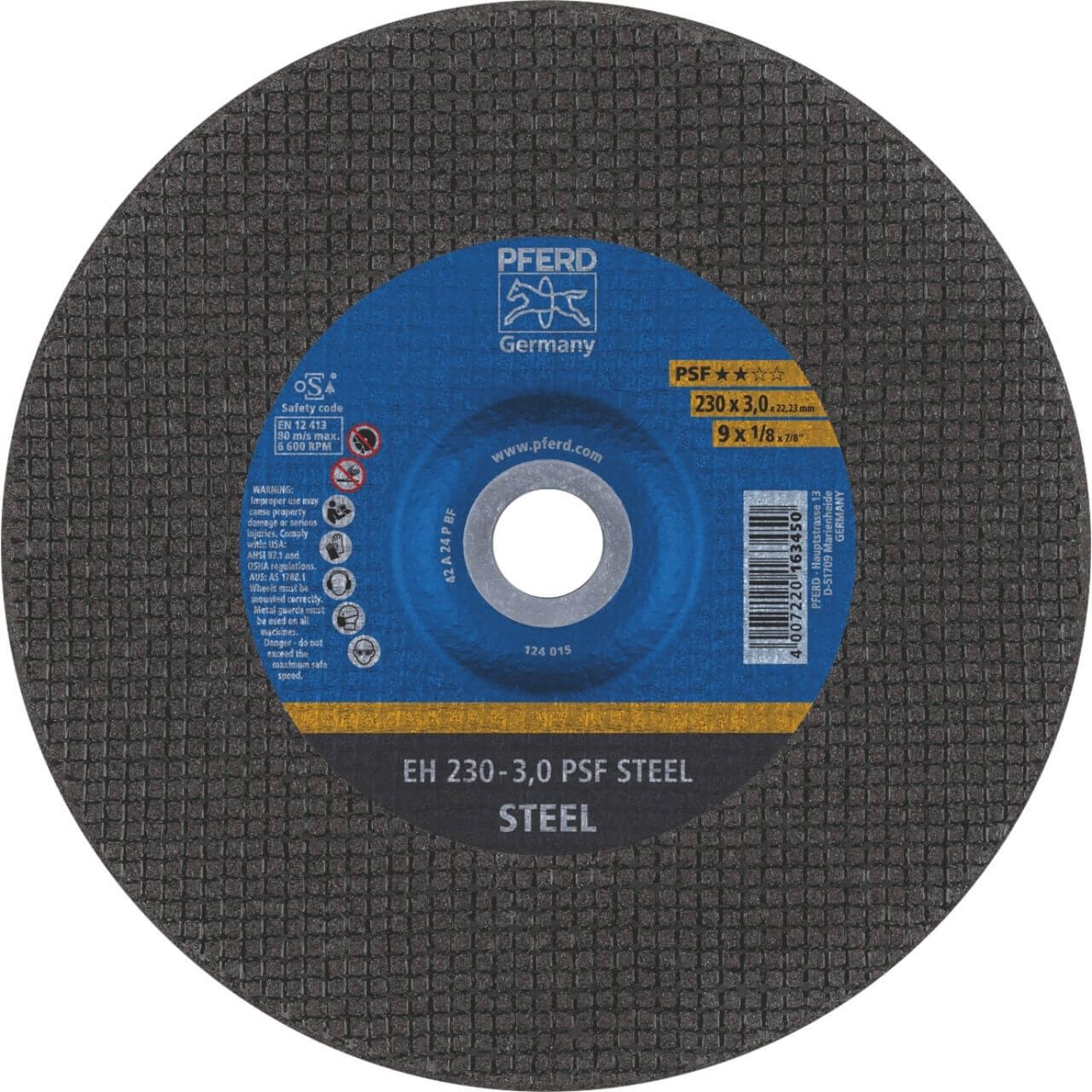 Pferd EH A24P PSF 230x3x22 DC Metal Cutting Disc 25/box