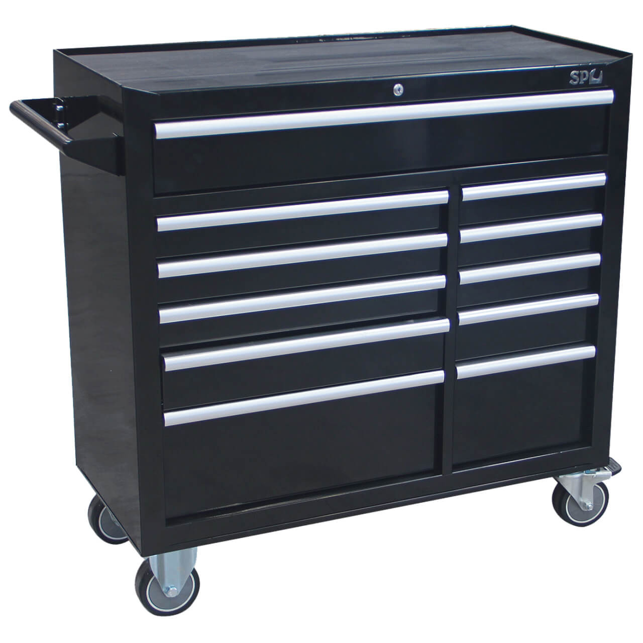 SP Tools 11 Drawer Custom Series Roller Cabinet Black