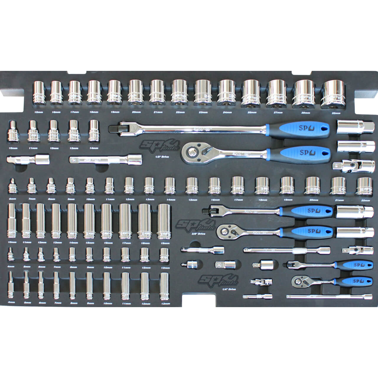 SP Tools Metric Sockets & Accessories In Foam Tray 88pce