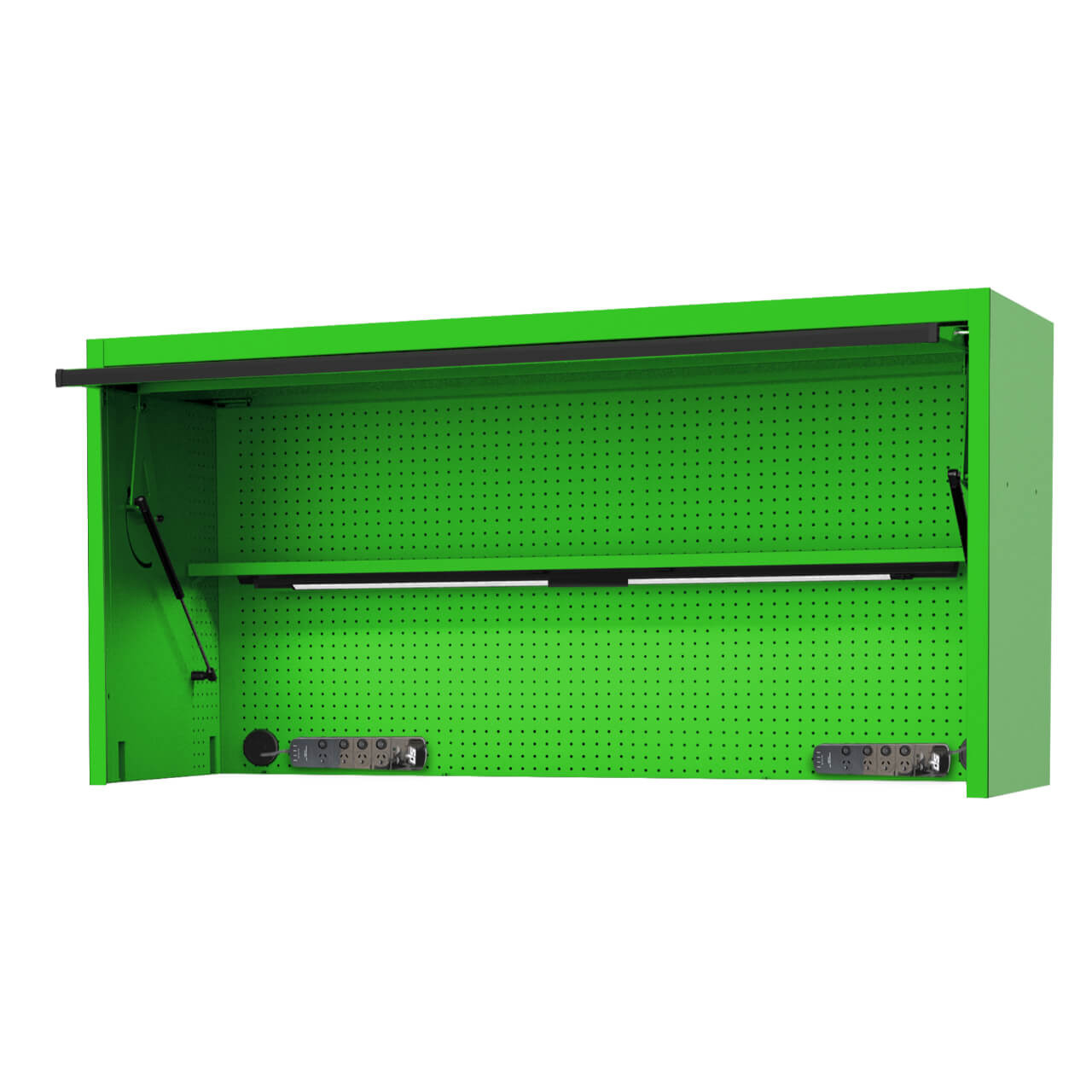SP Tools 73” USA Sumo Series Wide Power Top Hutch Black & Green