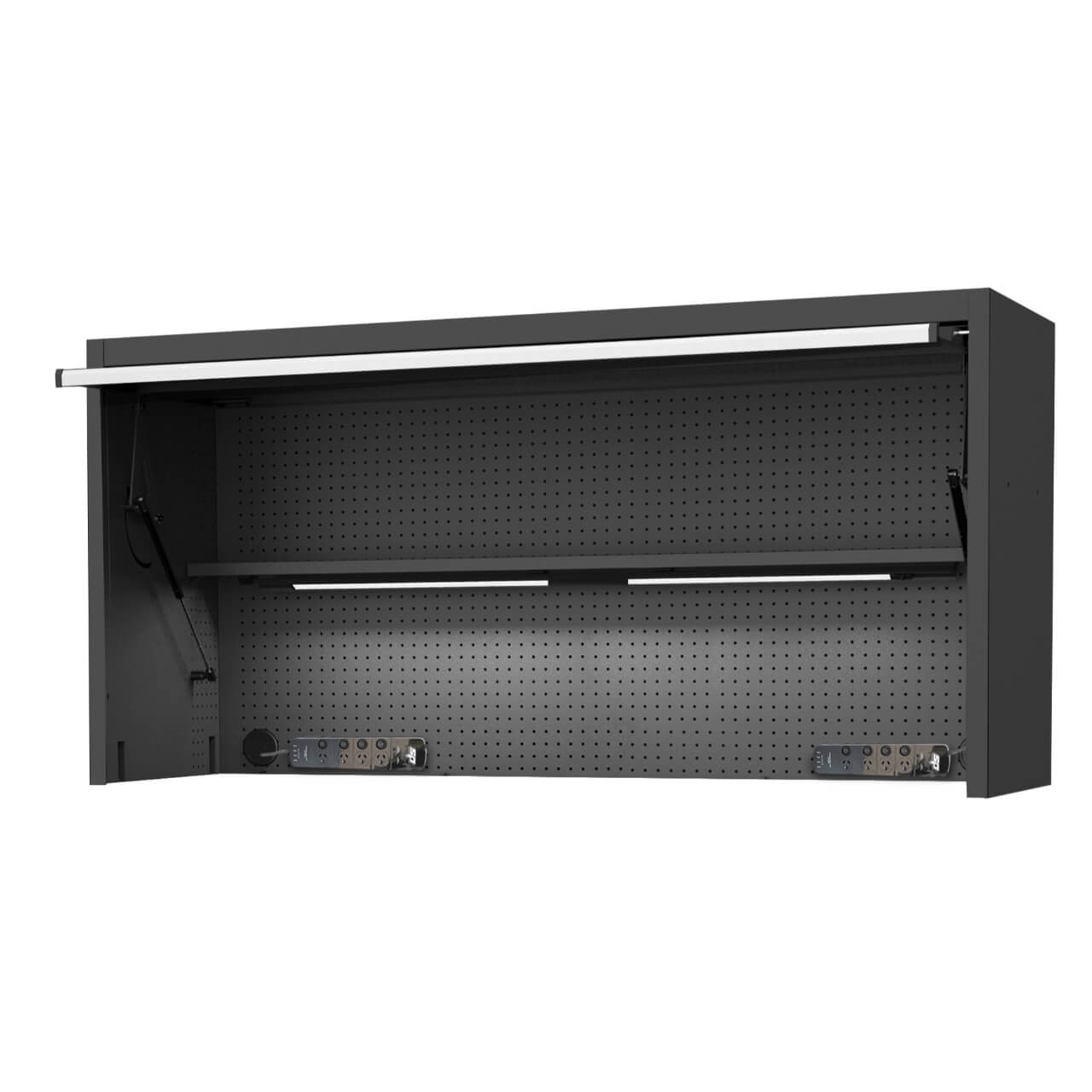 SP Tools 73” USA Sumo Series Wide Power Top Hutch Black & Chrome