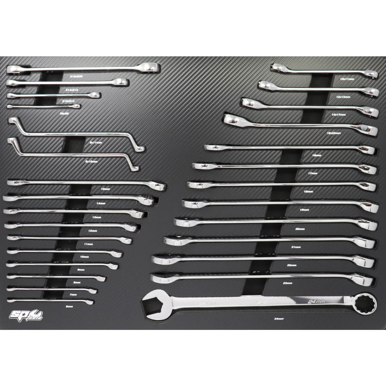 SP Tools Metric Tech Series Spanners In Foam Tray 29pce