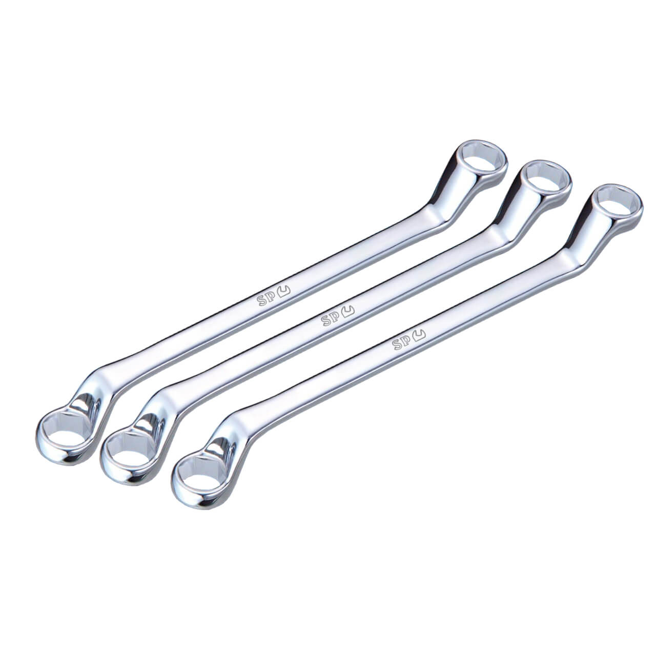SP Tools 75° Offset 6pt Brake Bleeder Ring Spanner Set Metric Imperial 3pce