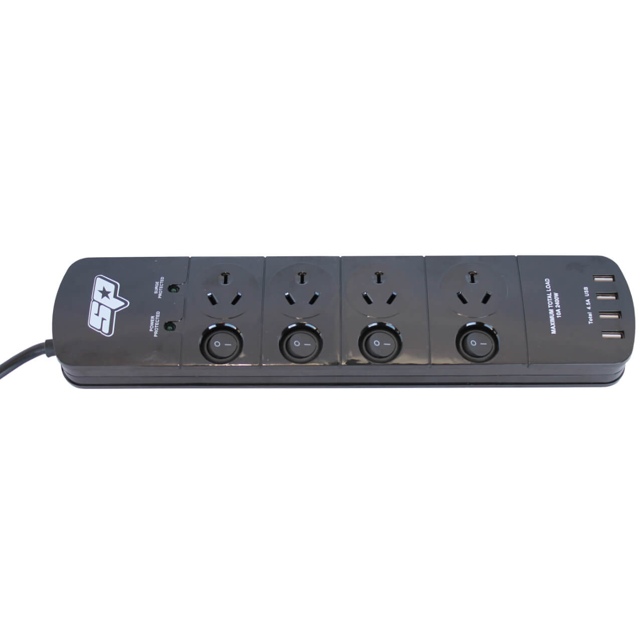 SP Tools 4 Outlet 4 USB Power Board Surge Protected