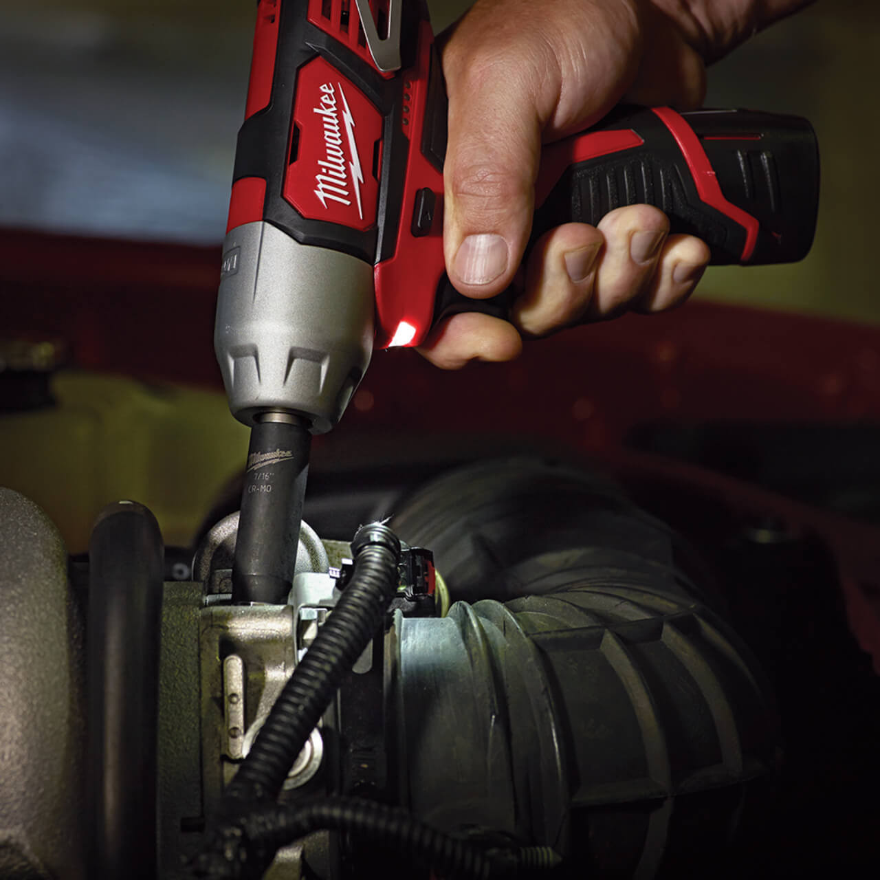 Milwaukee M12 Cordless 3/8 Impact Wrench With Friction Ring Skin Only