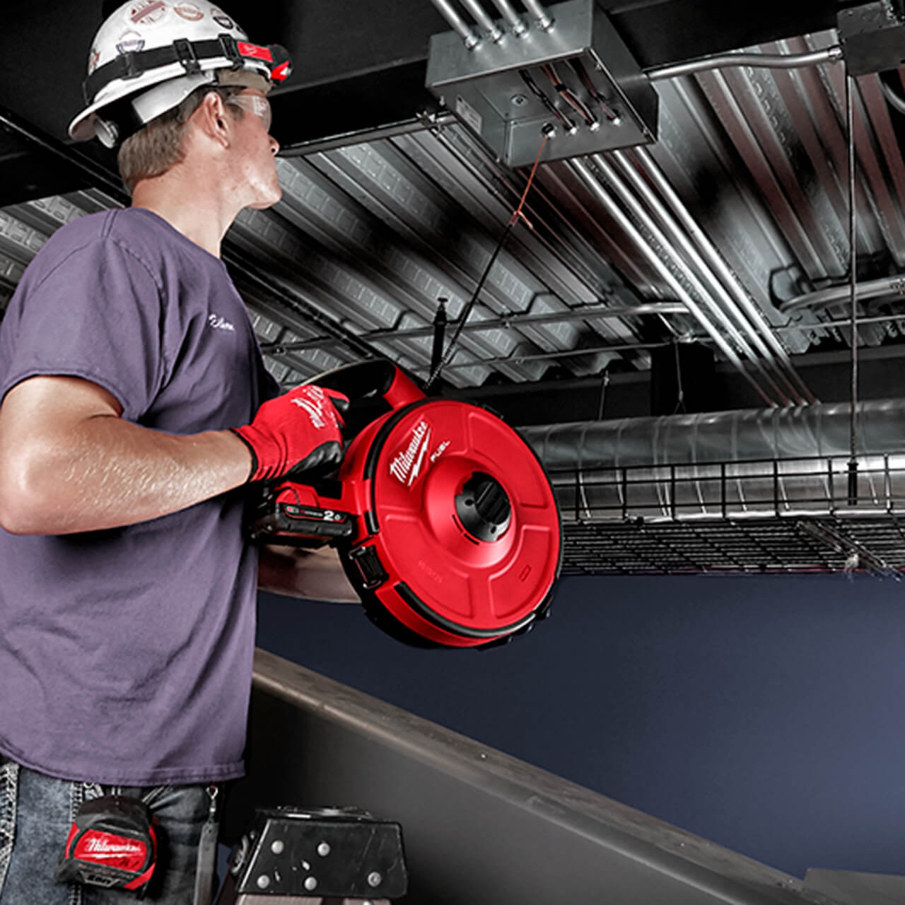 Milwaukee M18 Fuel Cordless Powered Fish Tape with 30 m Non-Conductive Cartridge Skin Only