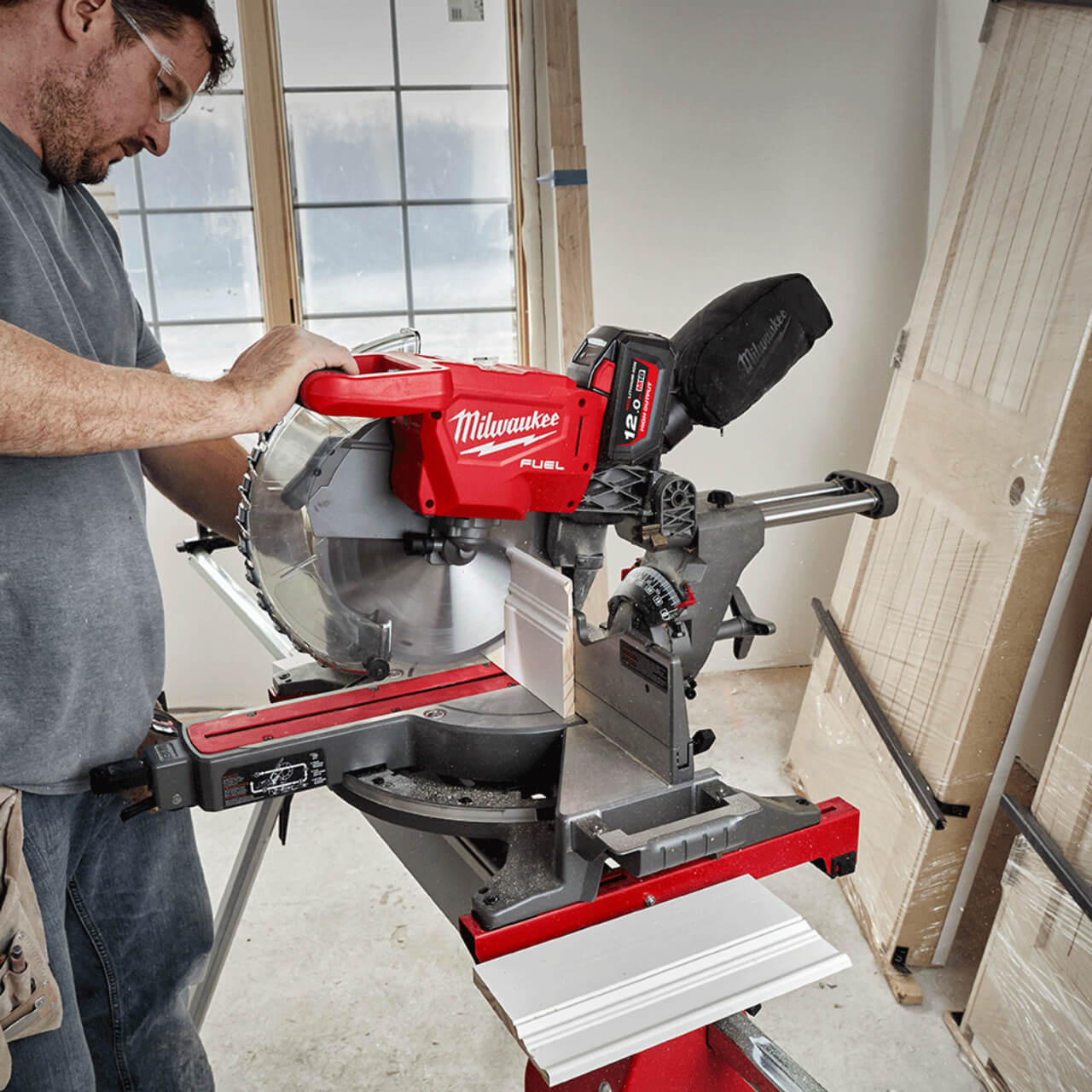Milwaukee M18 Fuel Cordless 305mm (12”) Dual Bevel Sliding Compound Mitre Saw with One-Key Skin Only