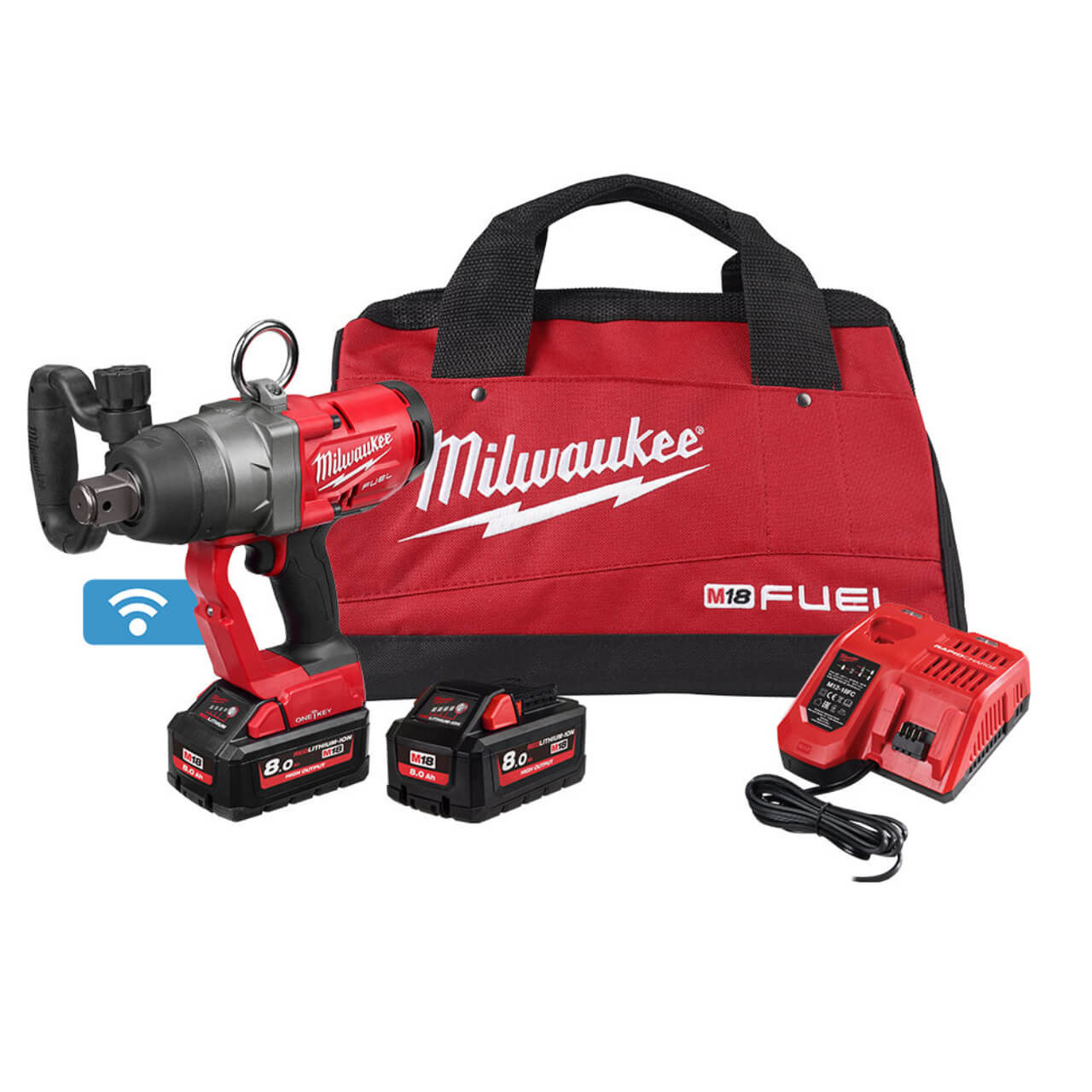 Milwaukee M18 Fuel One-Key Cordless 1” High Torque Impact Wrench With Friction Ring Kit