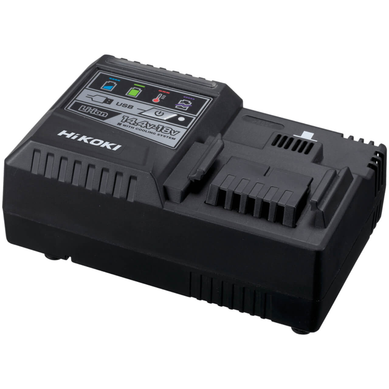 Hikoki 14.4V-18V Li-Ion Rapid Battery Charger with Cooling & USB Port