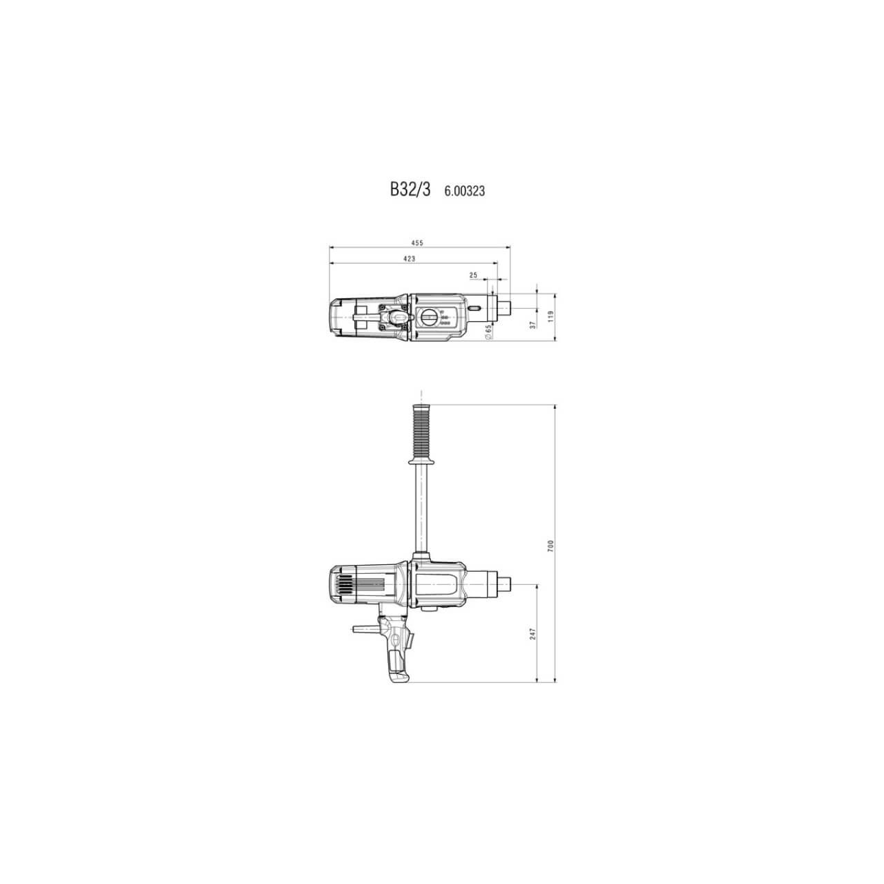 Metabo B 32/3 13mm Drill High Torque Variable Speed 0-170/0-320/0-470 rpm MK3 Taper 1800W
